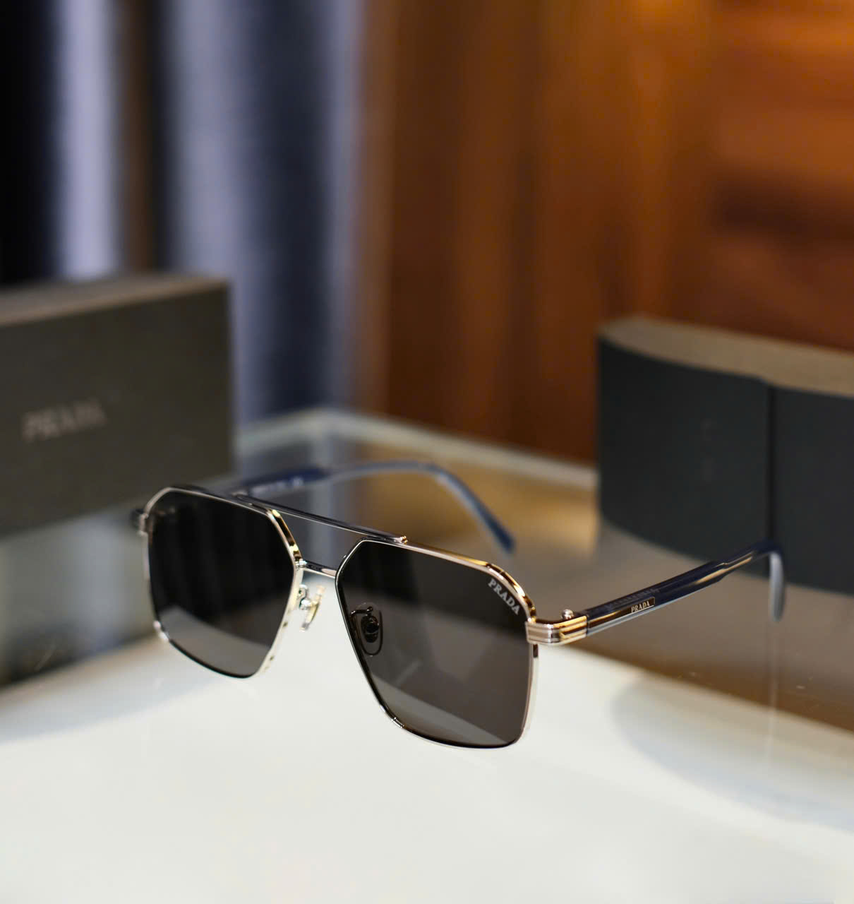 Kính mắt thời trang Prada P Đen gọng Xanh Like Auth on web fullbox DDT