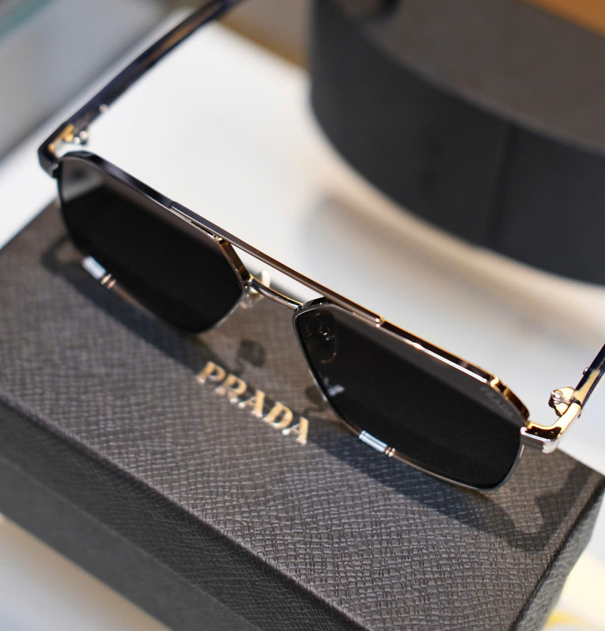 Kính mắt thời trang Prada P Đen gọng Xanh Like Auth on web fullbox DDT