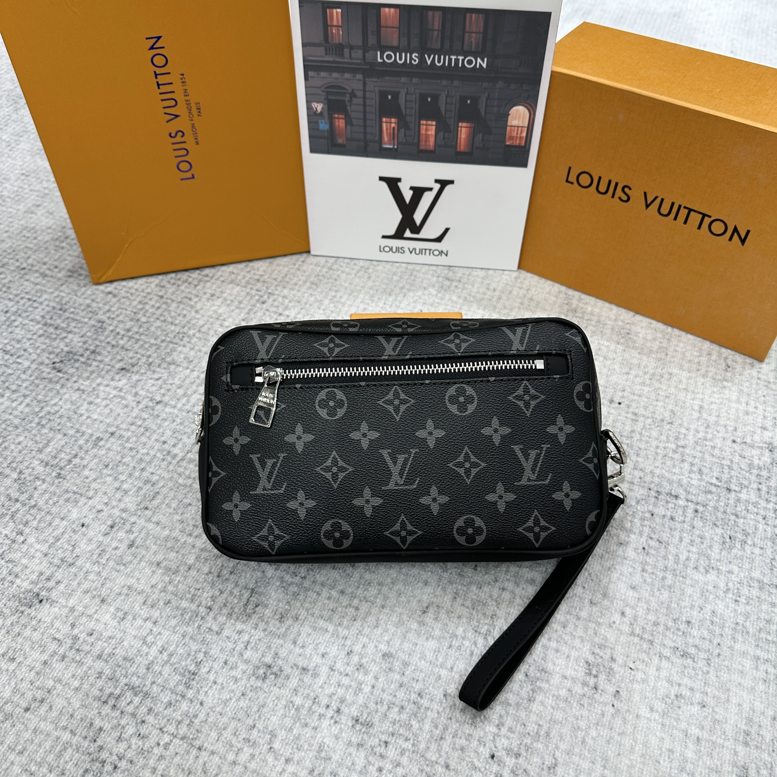 Túi clutch cầm tay Louis Vuitton LV họa tiết các mẫu size 24x16x6cm Like Auth Fullbox phụ kiện PLD