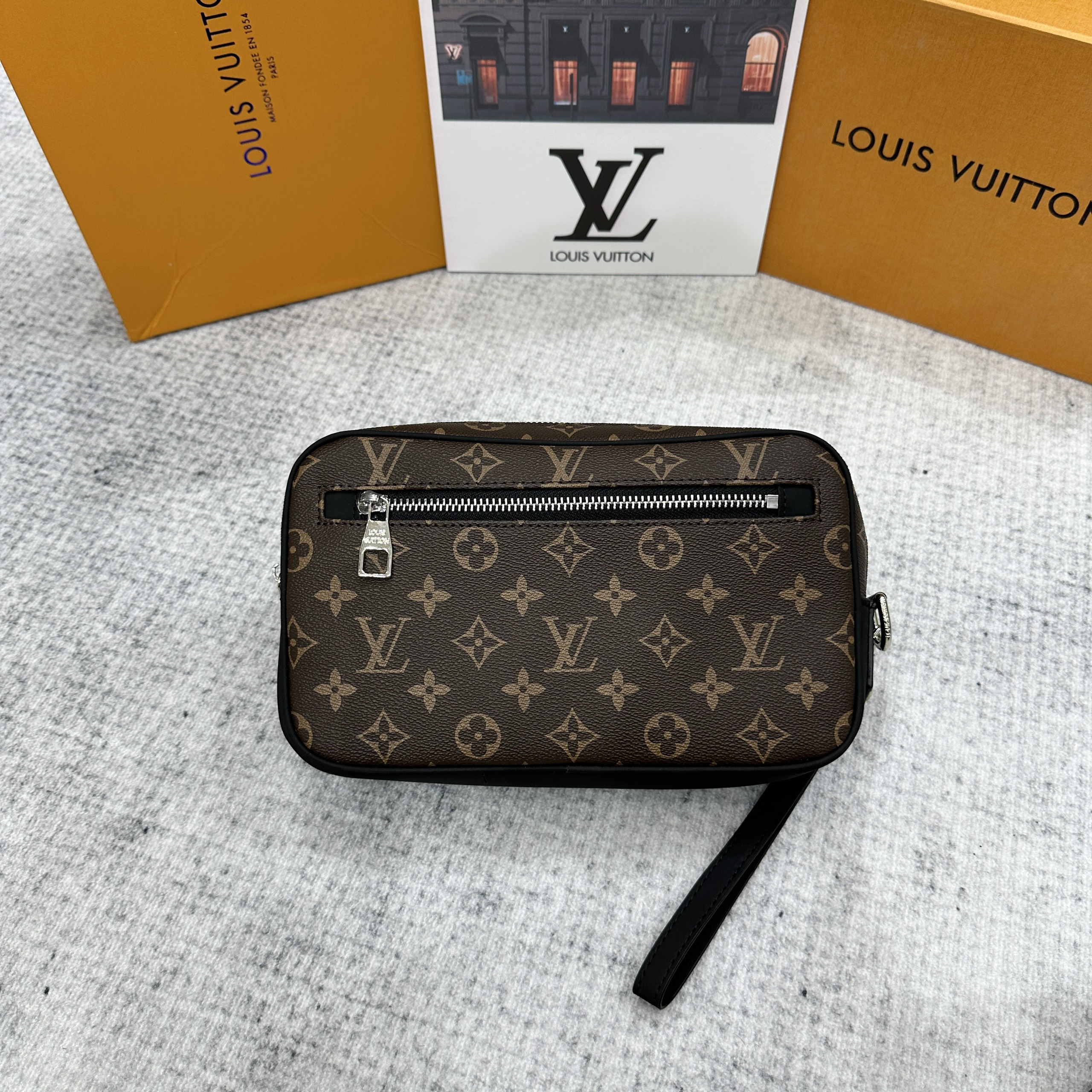 Túi clutch cầm tay Louis Vuitton LV họa tiết các mẫu size 24x16x6cm Like Auth Fullbox phụ kiện PLD