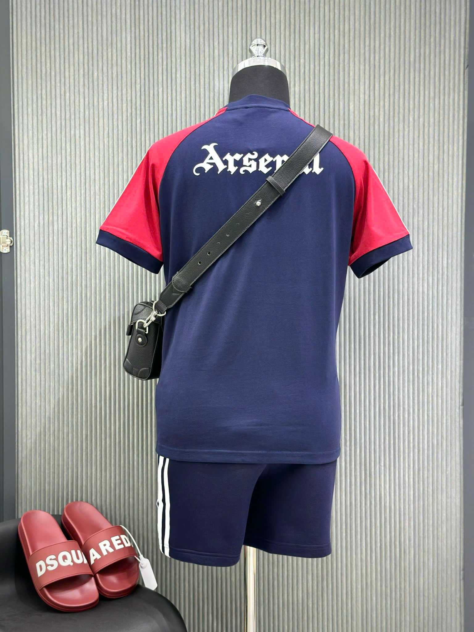 Bộ, Set hè Adidas A Xanh than phối vai Đỏ Like Auth on web VTN