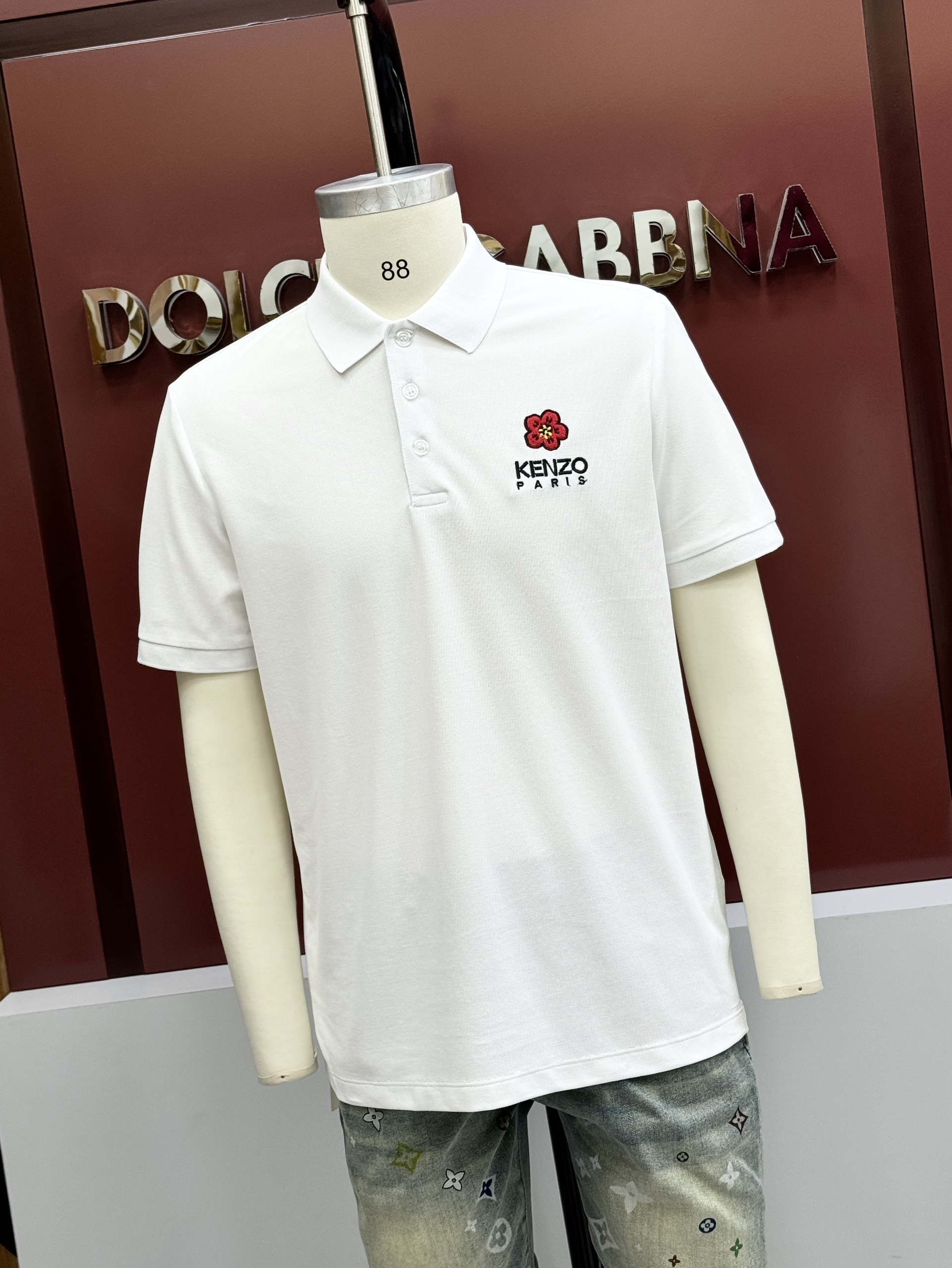 Áo polo Kenzo KZ logo chữ hoa thêu ngực Like Auth on web CD