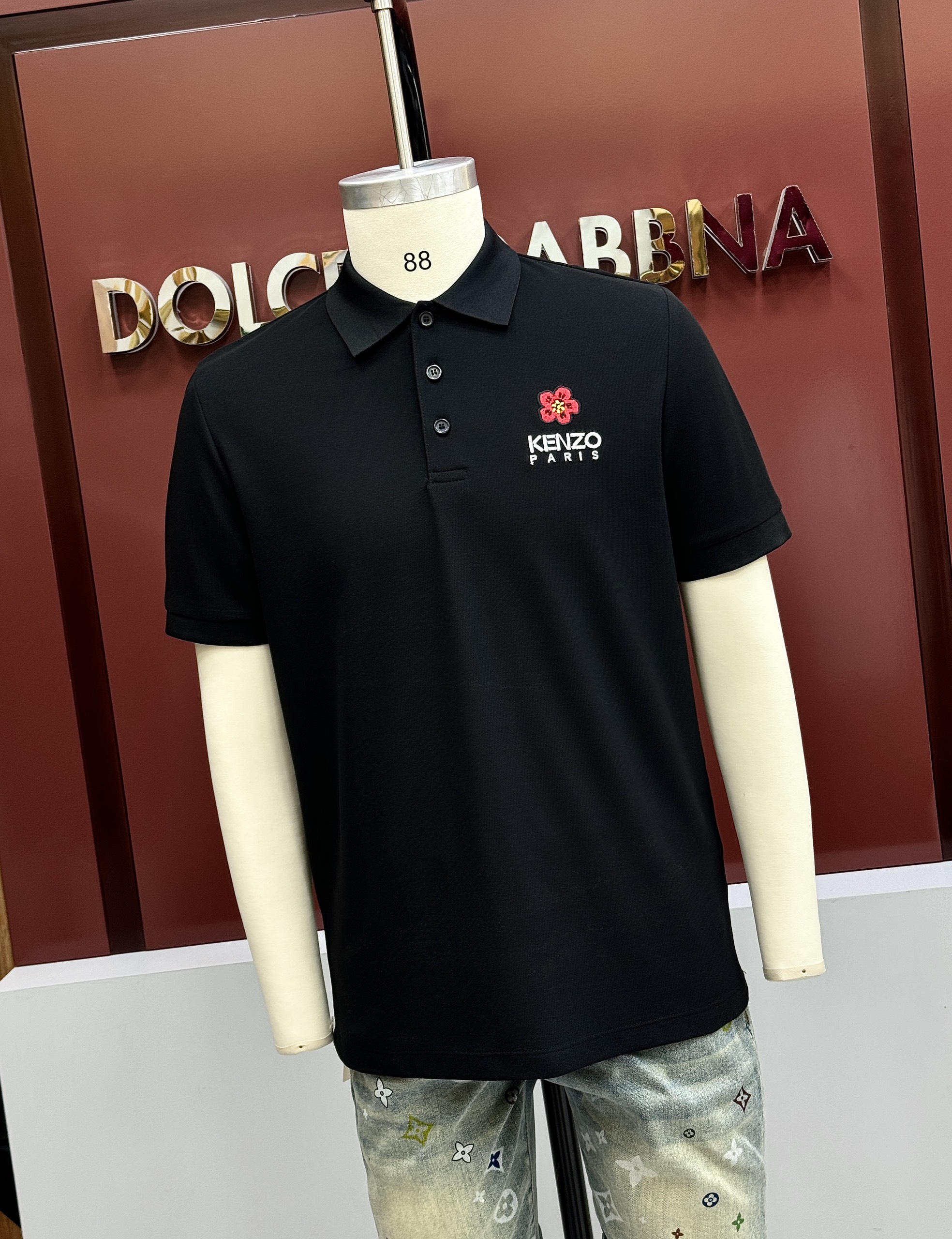 Áo polo Kenzo KZ logo chữ hoa thêu ngực Like Auth on web CD