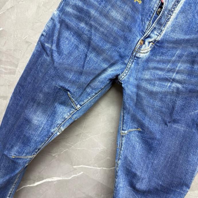 Quần Jean Dsquared2 DSQ2 Xanh móc D sắt gấu sắn Like Auth VTN