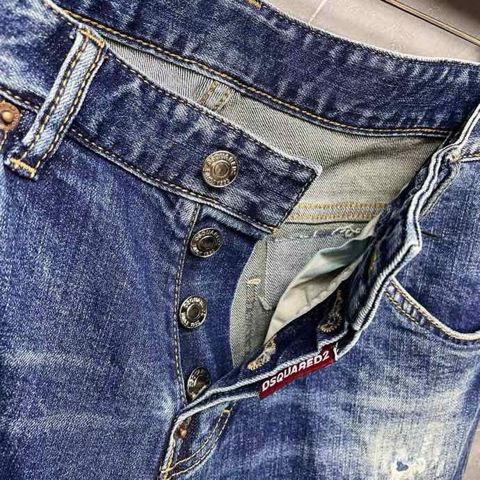 Quần Jean Dsquared2 DSQ2 Xanh xước ô tem Đỏ Like Auth VTN