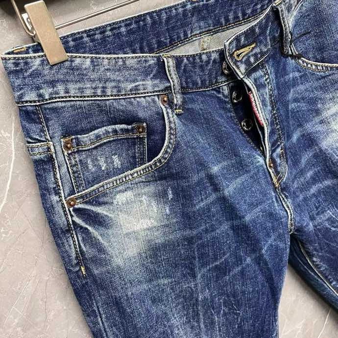 Quần Jean Dsquared2 DSQ2 Xanh xước ô tem Đỏ Like Auth VTN