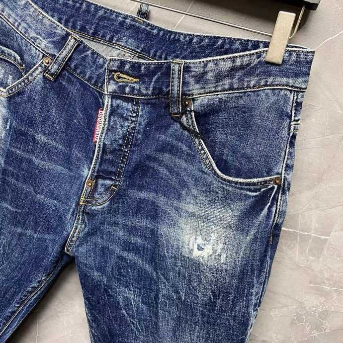 Quần Jean Dsquared2 DSQ2 Xanh xước ô tem Đỏ Like Auth VTN