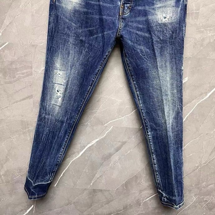 Quần Jean Dsquared2 DSQ2 Xanh xước ô tem Đỏ Like Auth VTN