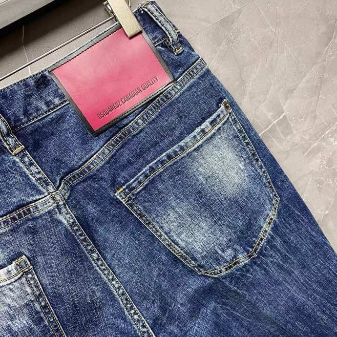 Quần Jean Dsquared2 DSQ2 Xanh xước ô tem Đỏ Like Auth VTN