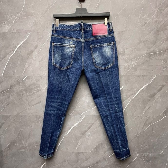 Quần Jean Dsquared2 DSQ2 Xanh xước ô tem Đỏ Like Auth VTN