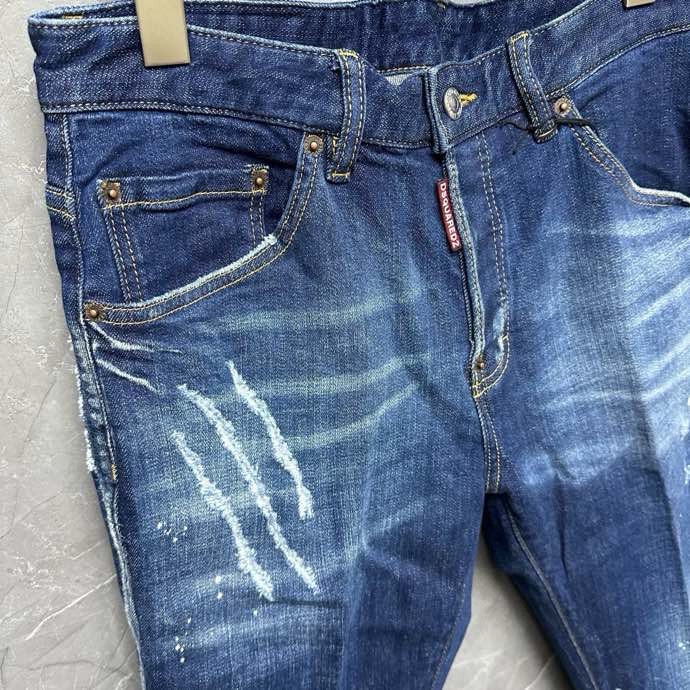 Quần Jean Dsquared2 DSQ2 Xanh rách xước vẩy sơn Like Auth VTN