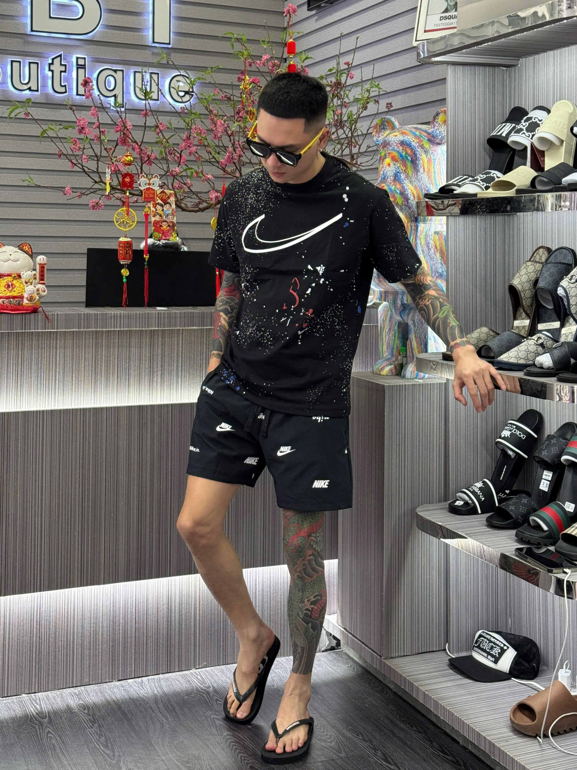 Bộ, Set hè Nike N họa tiết vẩy sơn Like Auth on web MK