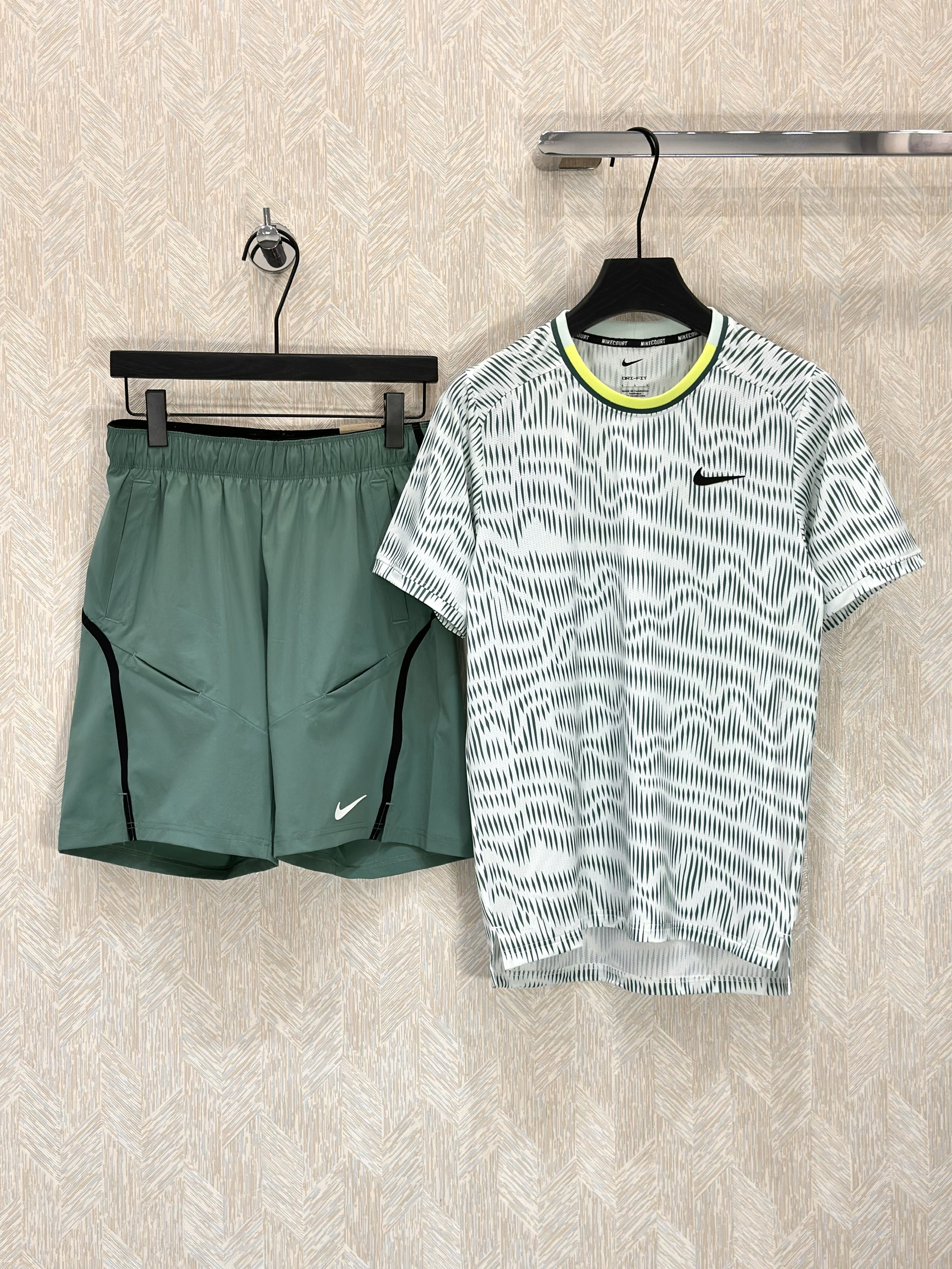 Bộ, Set hè Nike N phối màu kẻ Xanh Trắng Like Auth on web VTN