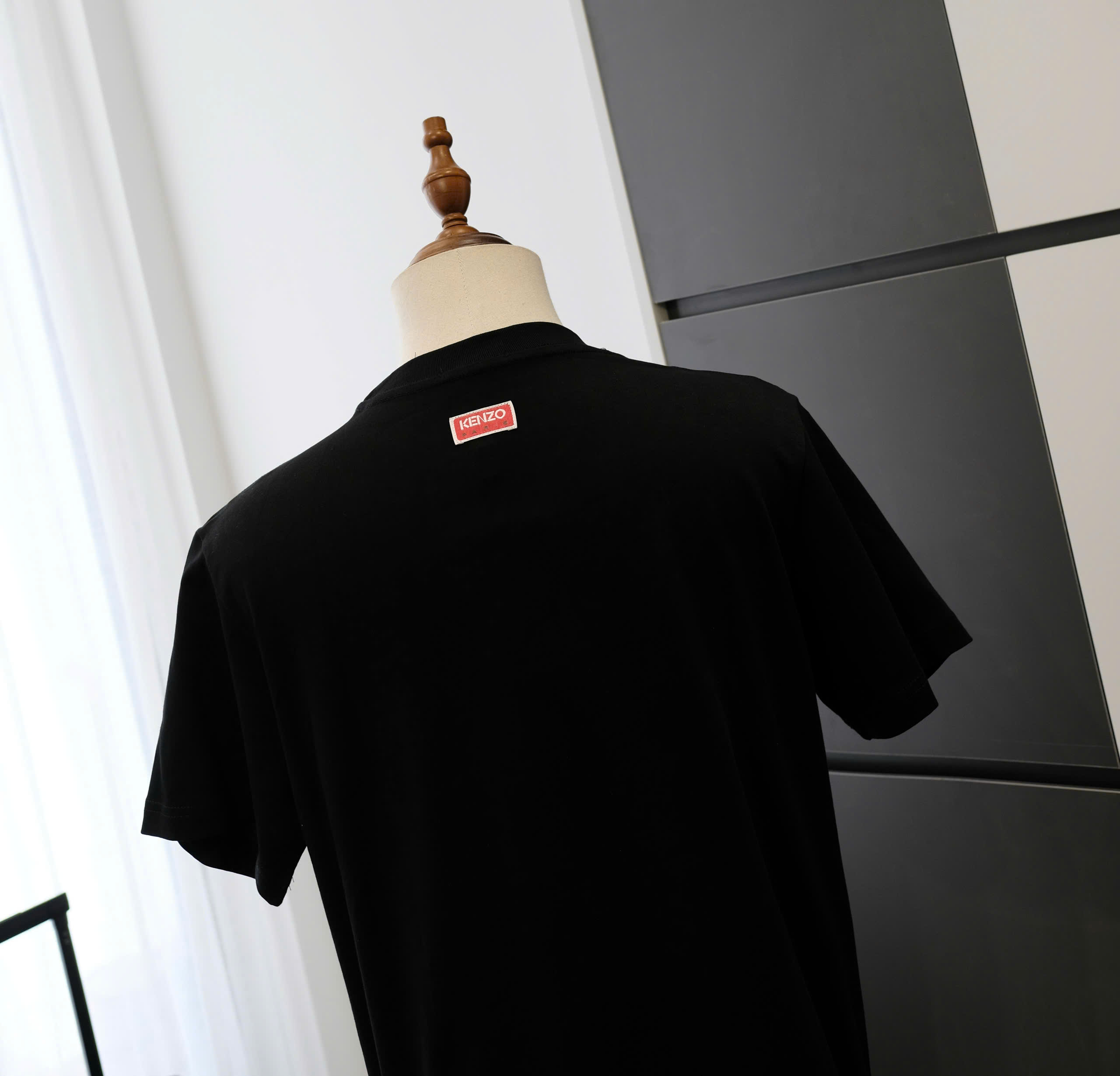 Áo phông T-shirt Kenzo KZ Đen logo mặt Hổ Xanh dương chữ Đỏ thêu Like Auth DDT