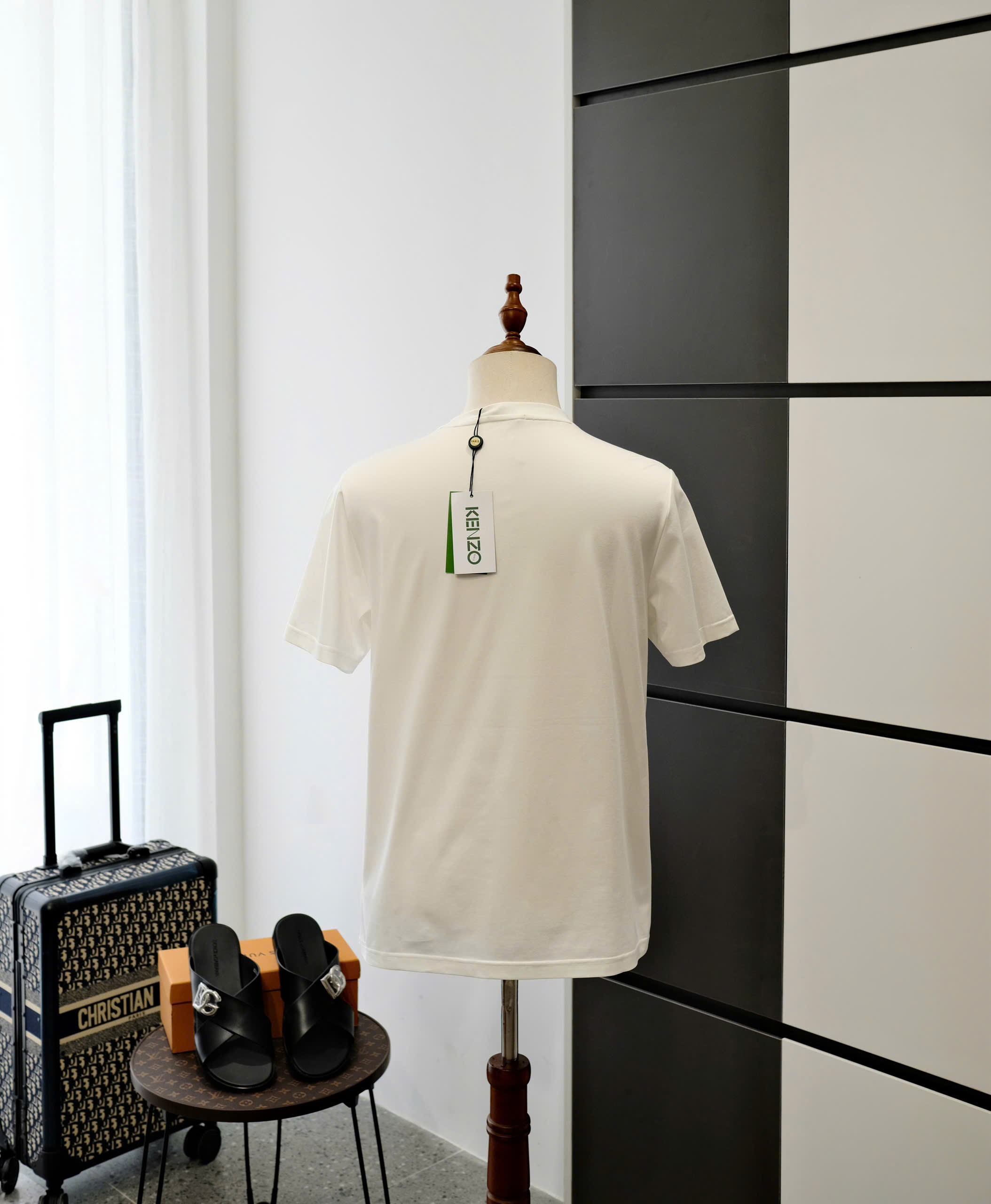 Áo phông T-shirt Kenzo KZ Trắng logo mặt Hổ Xanh Like Auth DDT