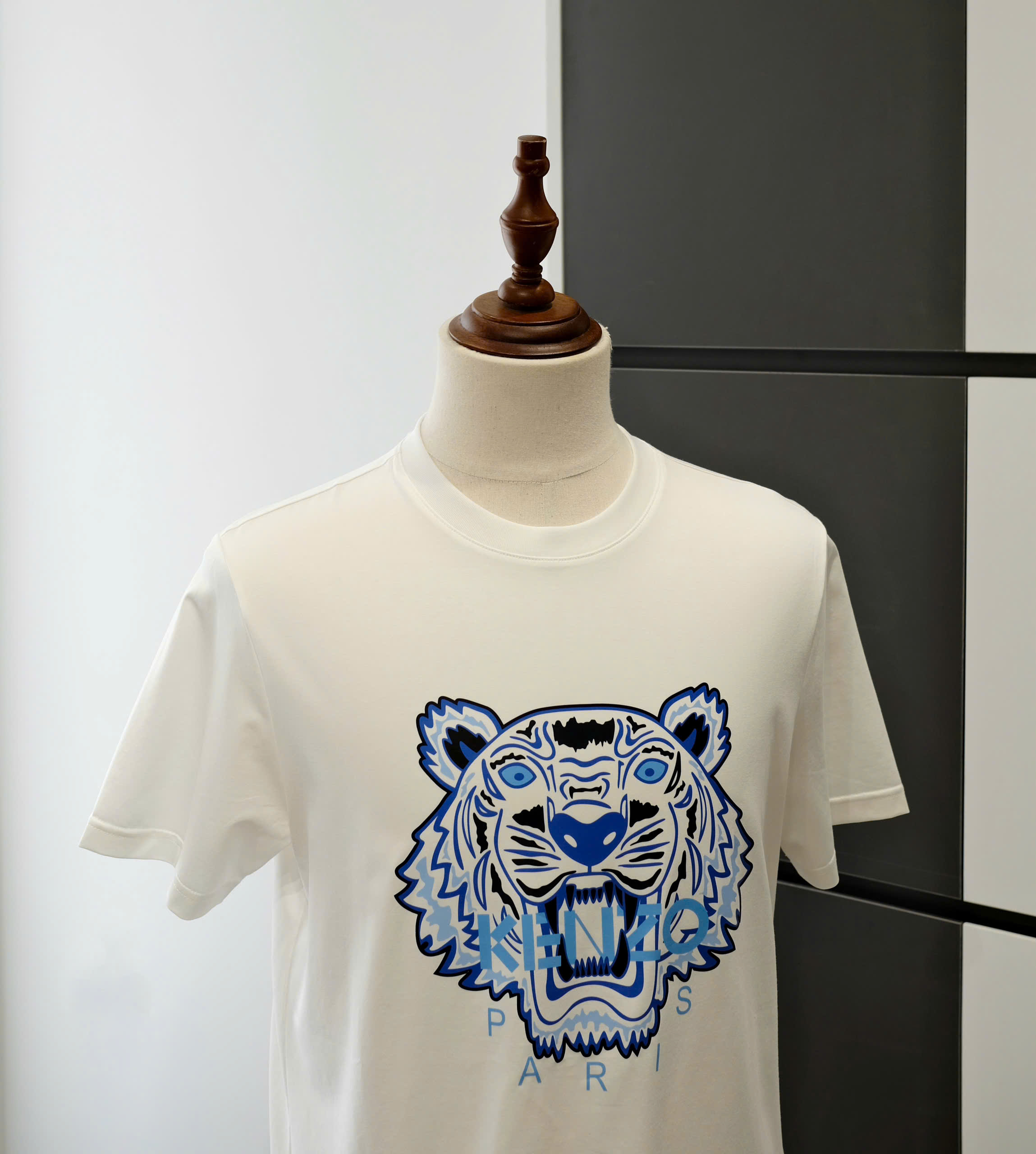Áo phông T-shirt Kenzo KZ Trắng logo mặt Hổ Xanh Like Auth DDT