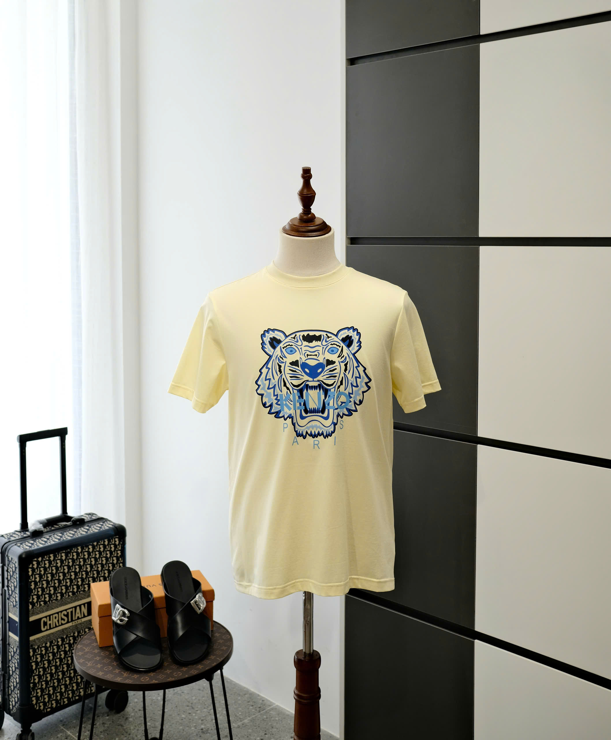 Áo phông T-shirt Kenzo KZ Vàng logo mặt Hổ Xanh Like Auth DDT