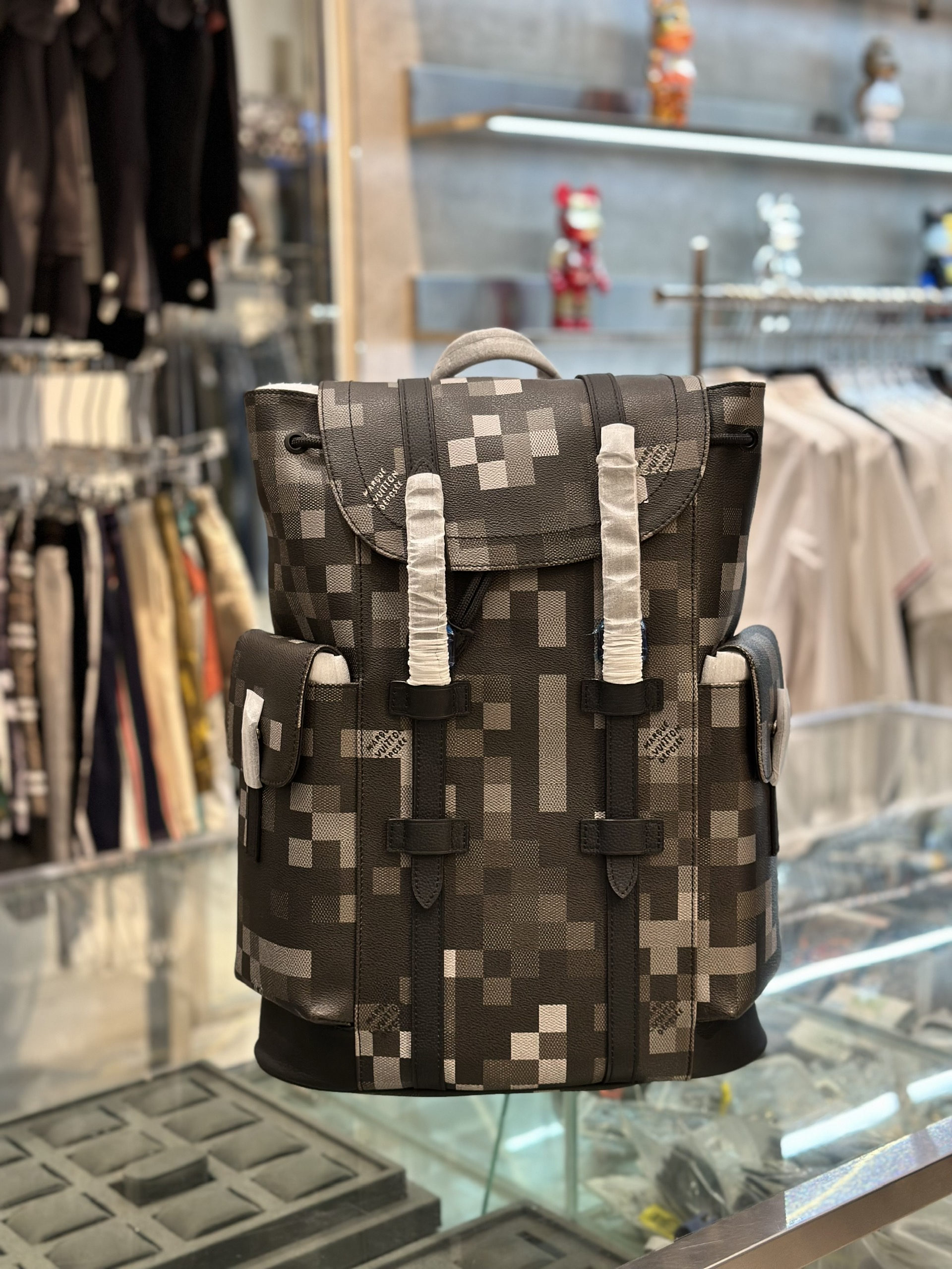 8545 Balo thời trang Louis Vuitton LV họa tiết caro loang Like Auth VTN