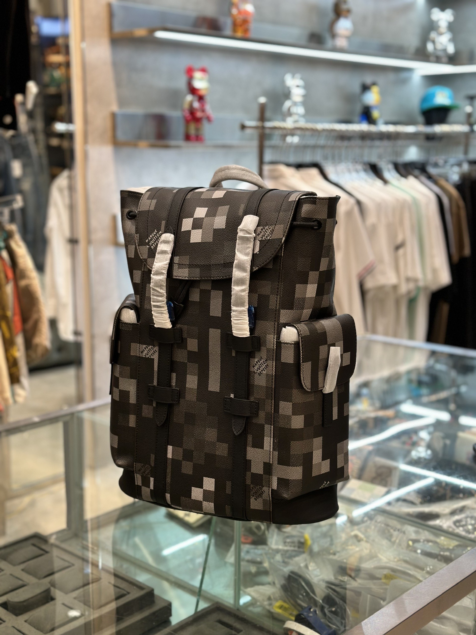 8545 Balo thời trang Louis Vuitton LV họa tiết caro loang Like Auth VTN