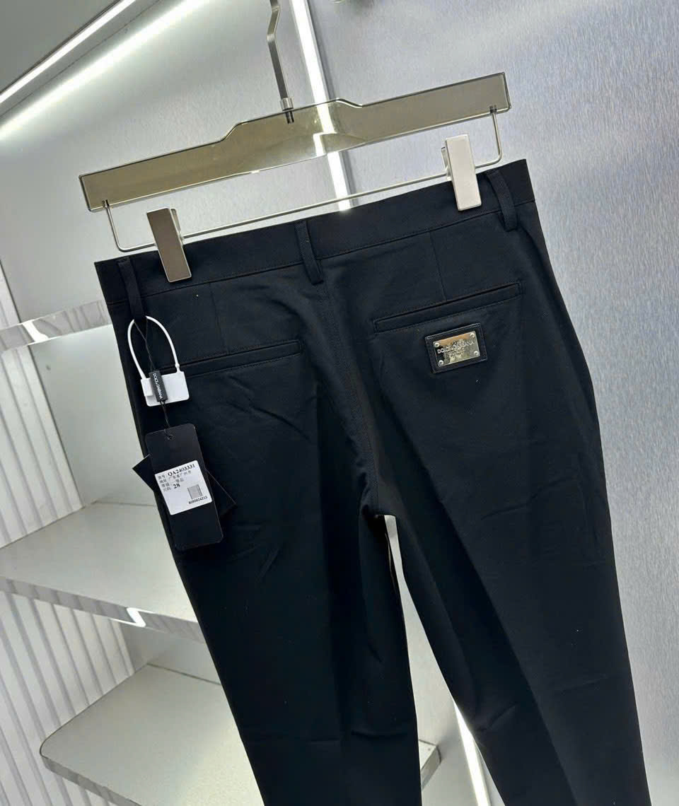 Quần tây, âu Dolce Gabbana DG Đen logo tag vuông túi sau Like Auth MK