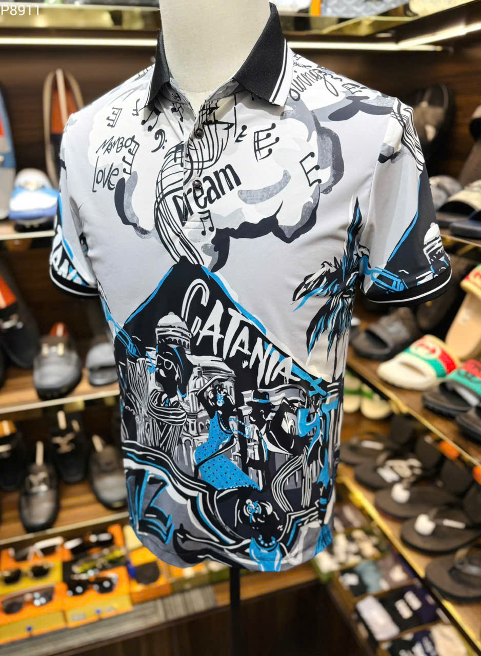 Áo polo Dolce Gabbana DG họa tiết tiệc Like Auth MK