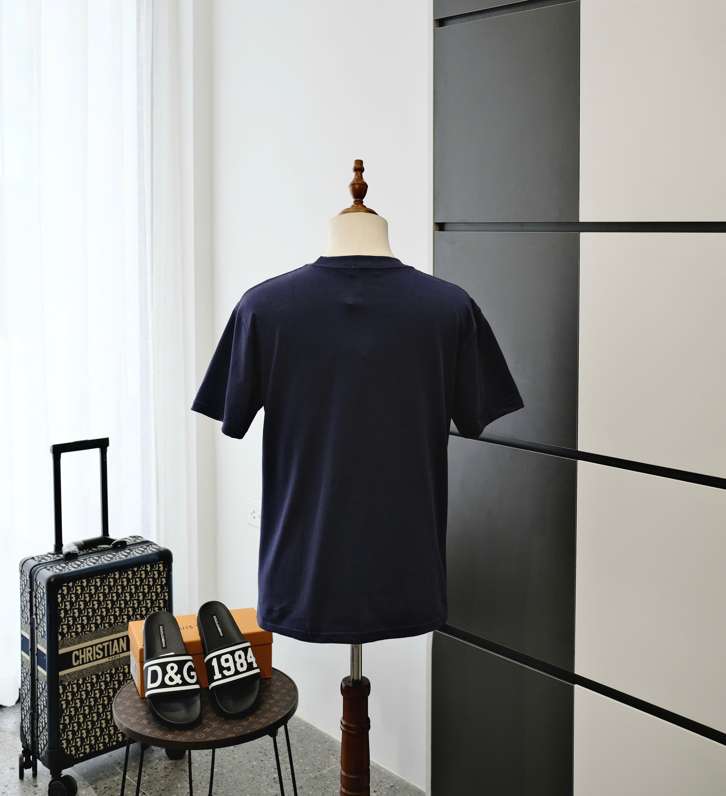 Áo phông T-shirt Polo Ralph Lauren Xanh than logo ngựa 3 Đỏ thêu ngực tay Like Auth DDT