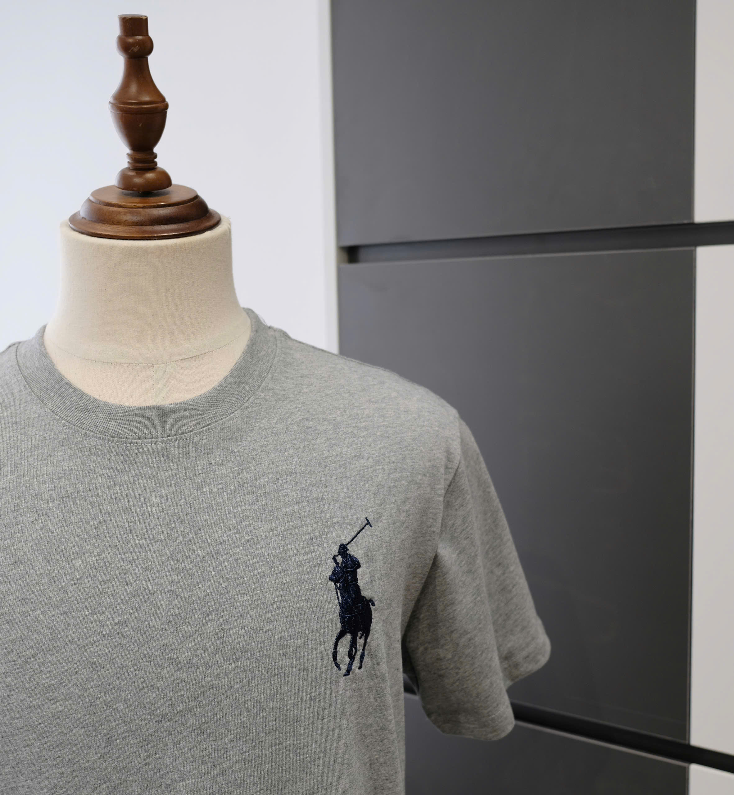 Áo phông T-shirt Polo Ralph Lauren Xám logo ngựa 3 Đen thêu ngực tay Like Auth DDT