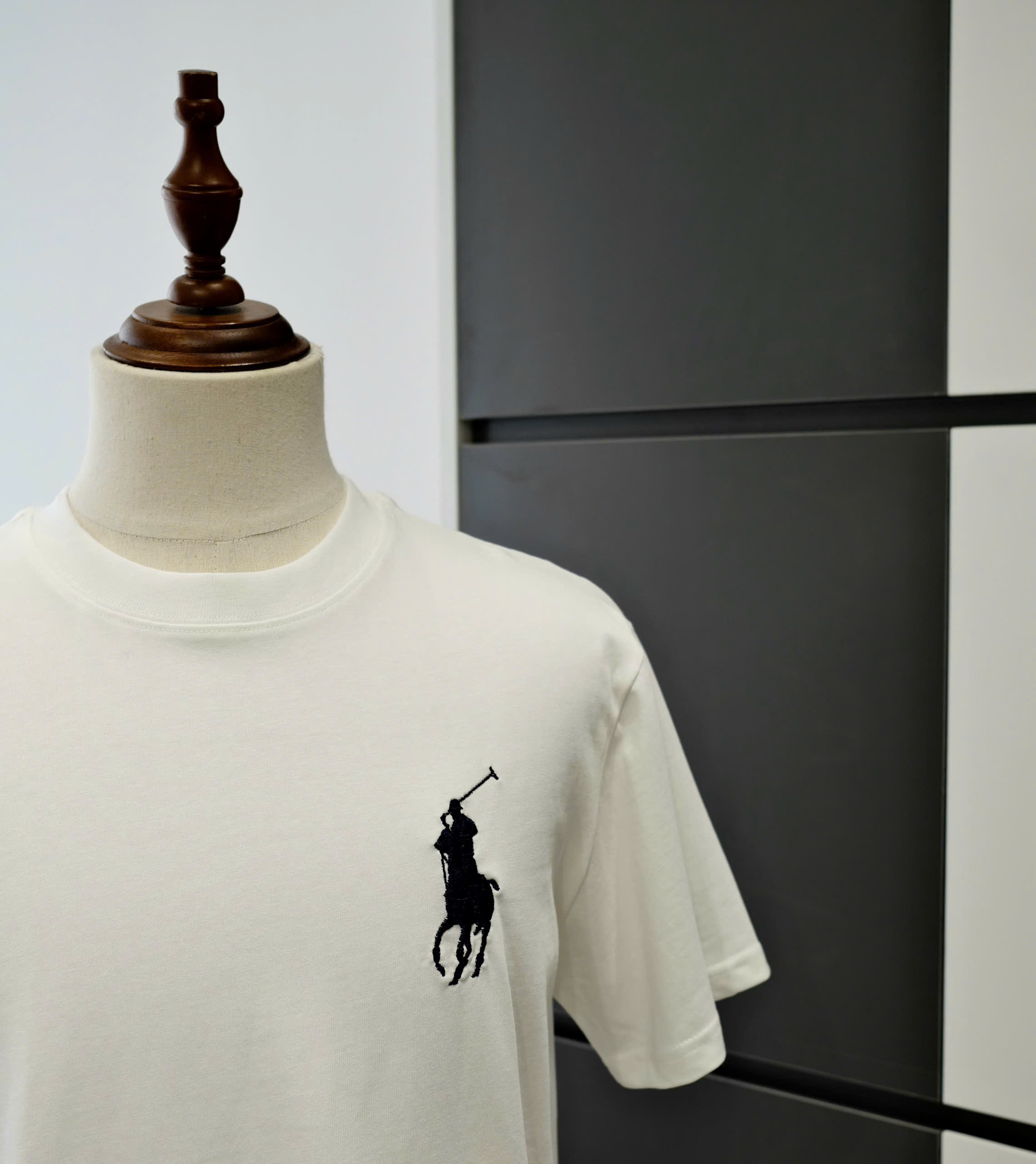 Áo phông T-shirt Polo Ralph Lauren Trắng logo ngựa 3 Đen thêu ngực tay Like Auth DDT