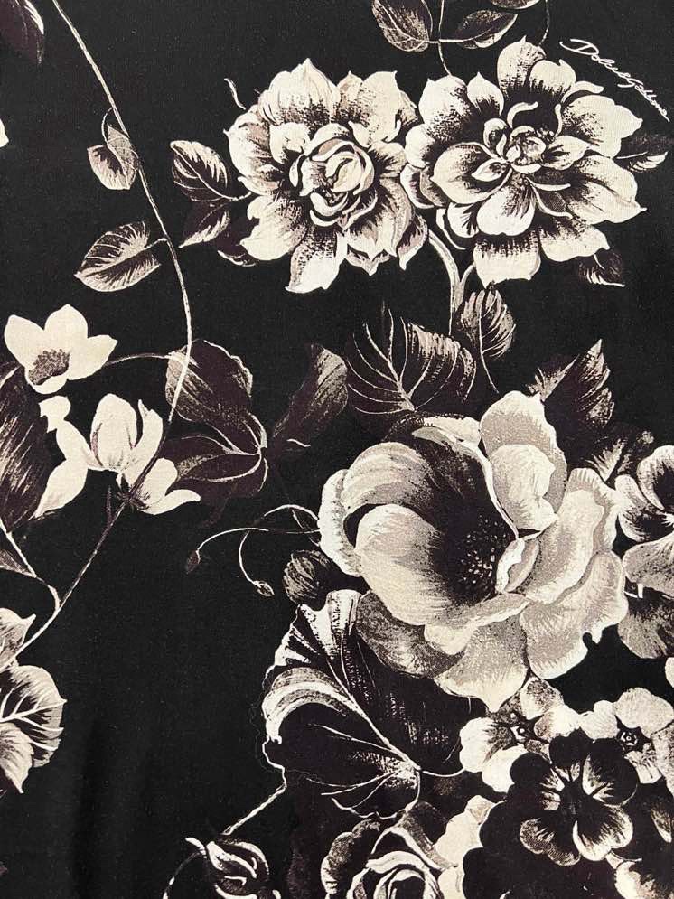 Áo phông T-shirt Dolce Gabbana DG Đen họa tiết hoa Trắng loang full Like Auth VTN