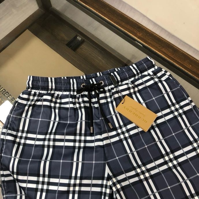 Quần short gió Burberry BBR Xánh than kẻ sọc nhỏ Like Auth VTN