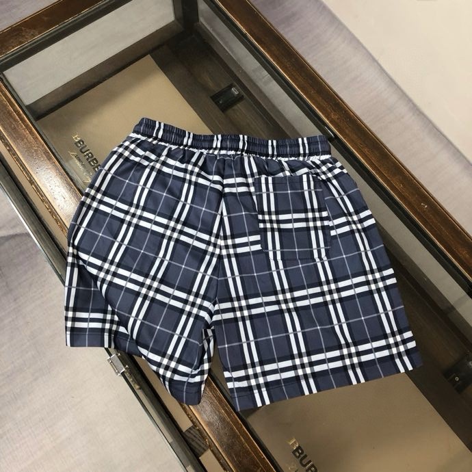 Quần short gió Burberry BBR Xánh than kẻ sọc nhỏ Like Auth VTN