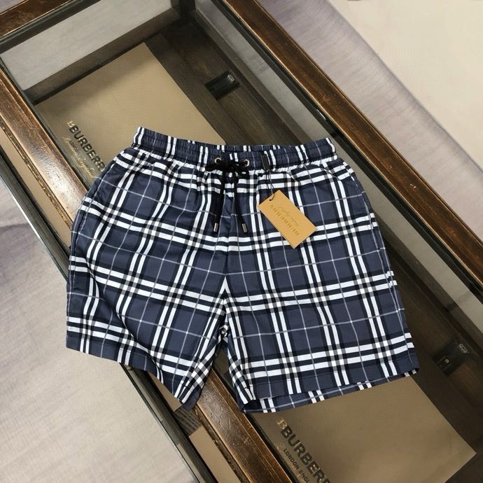 Quần short gió Burberry BBR Xánh than kẻ sọc nhỏ Like Auth VTN