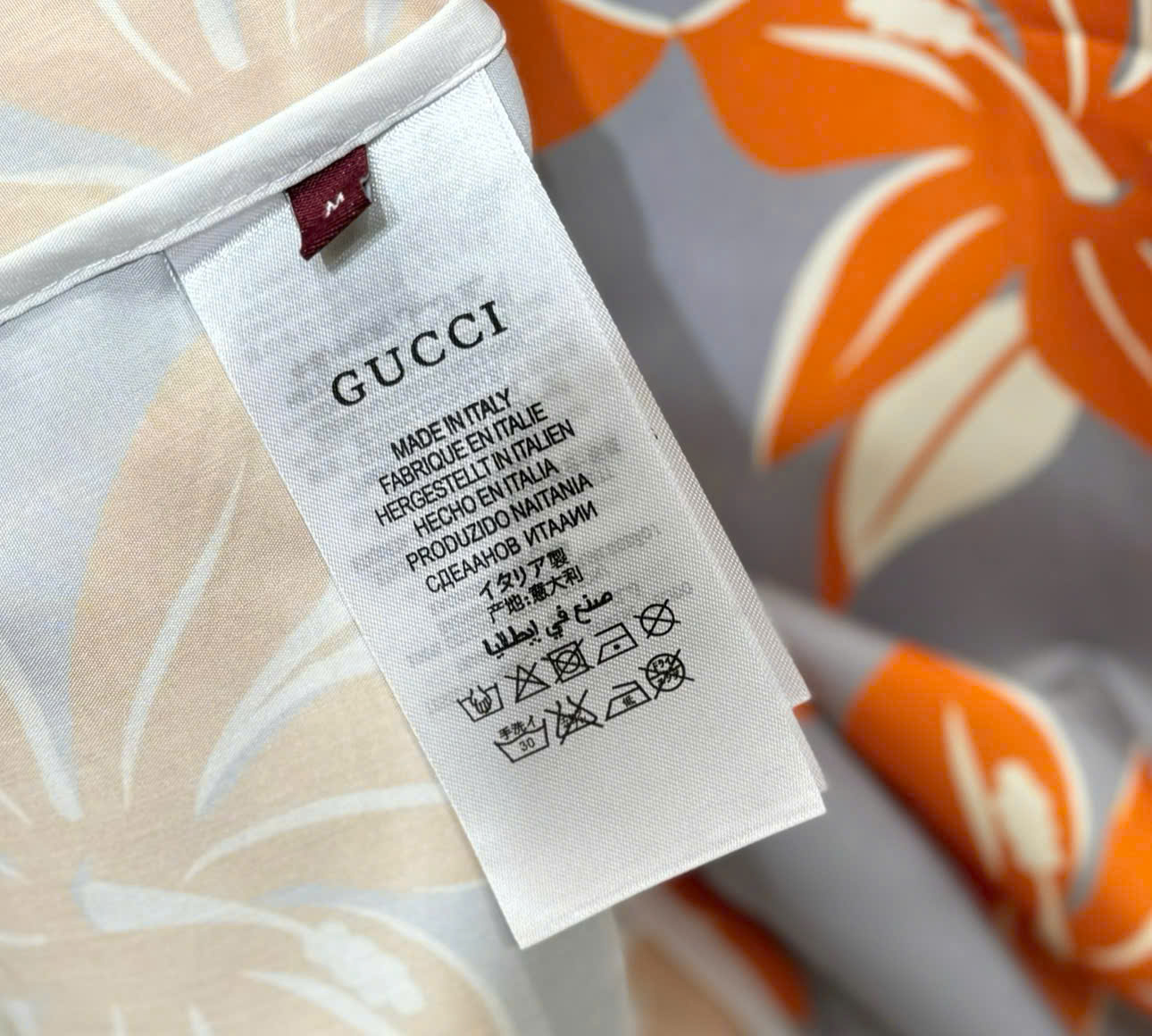 Áo sơ mi cộc tay Gucci GC Xám họa tiết hoa Cam Like Auth DDT