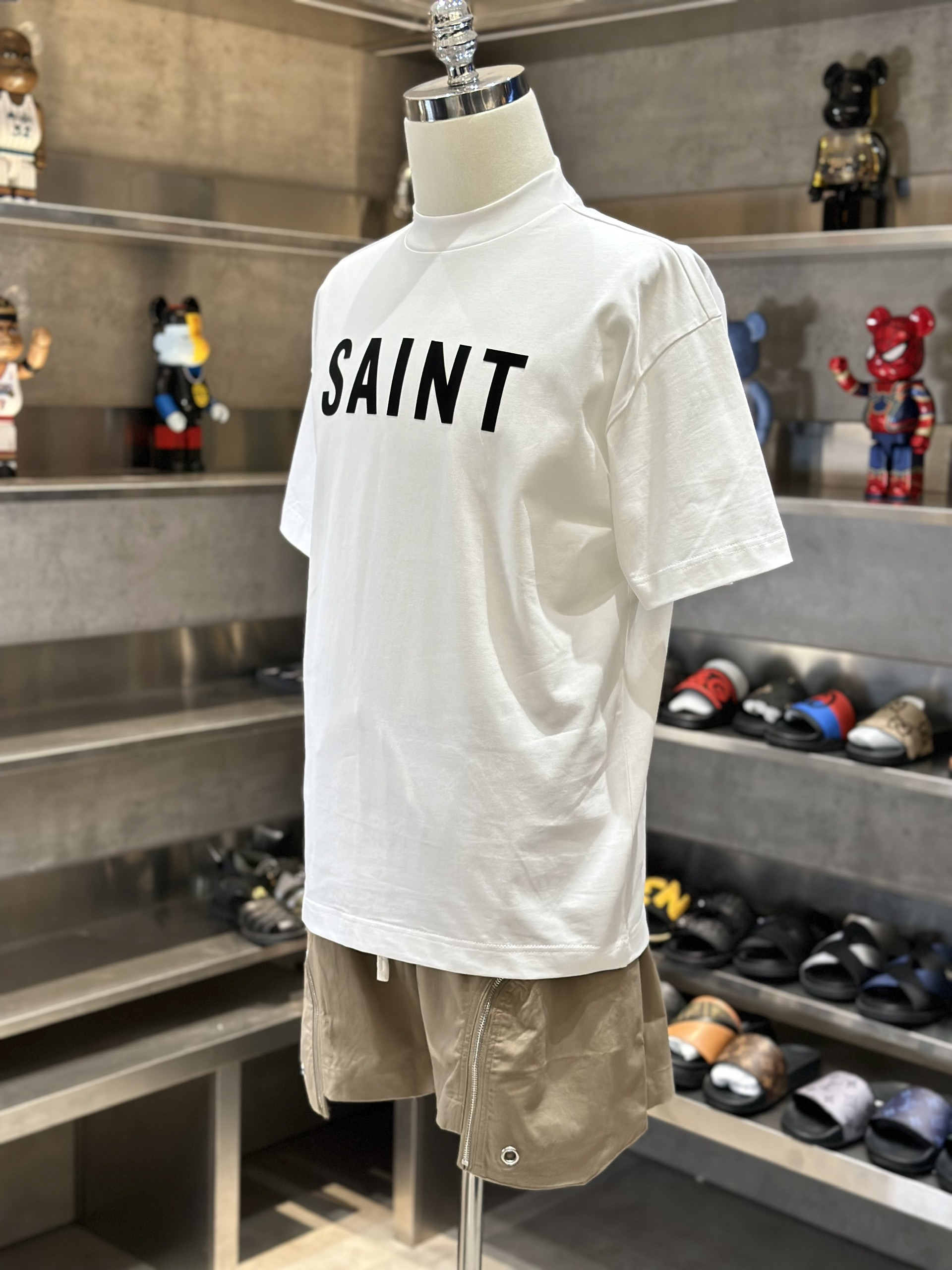 Áo phông T-shirt Saint Laurent YSL Trắng logo chữ Đen nổi ngực Like Auth VTN