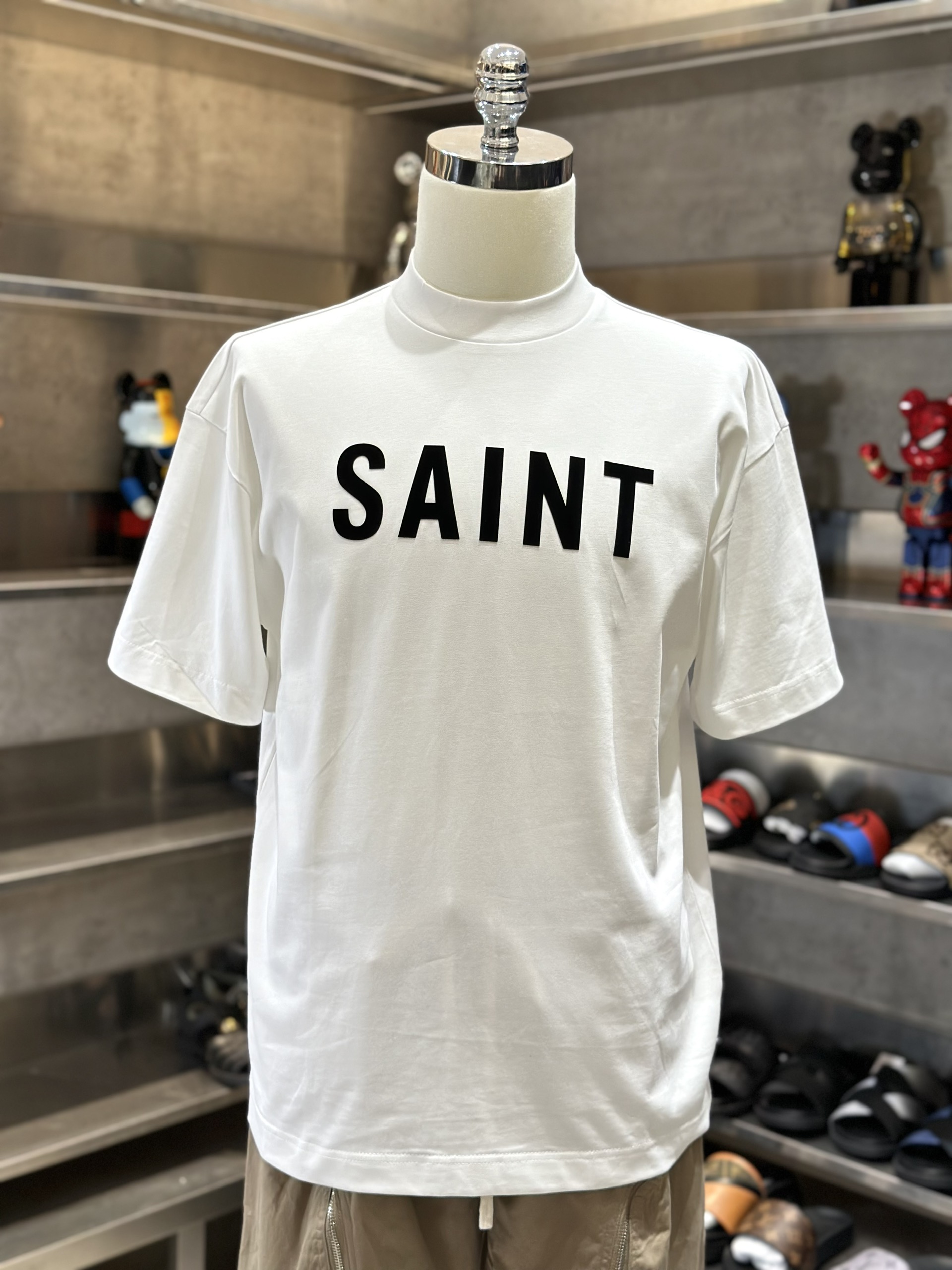 Áo phông T-shirt Saint Laurent YSL Trắng logo chữ Đen nổi ngực Like Auth VTN
