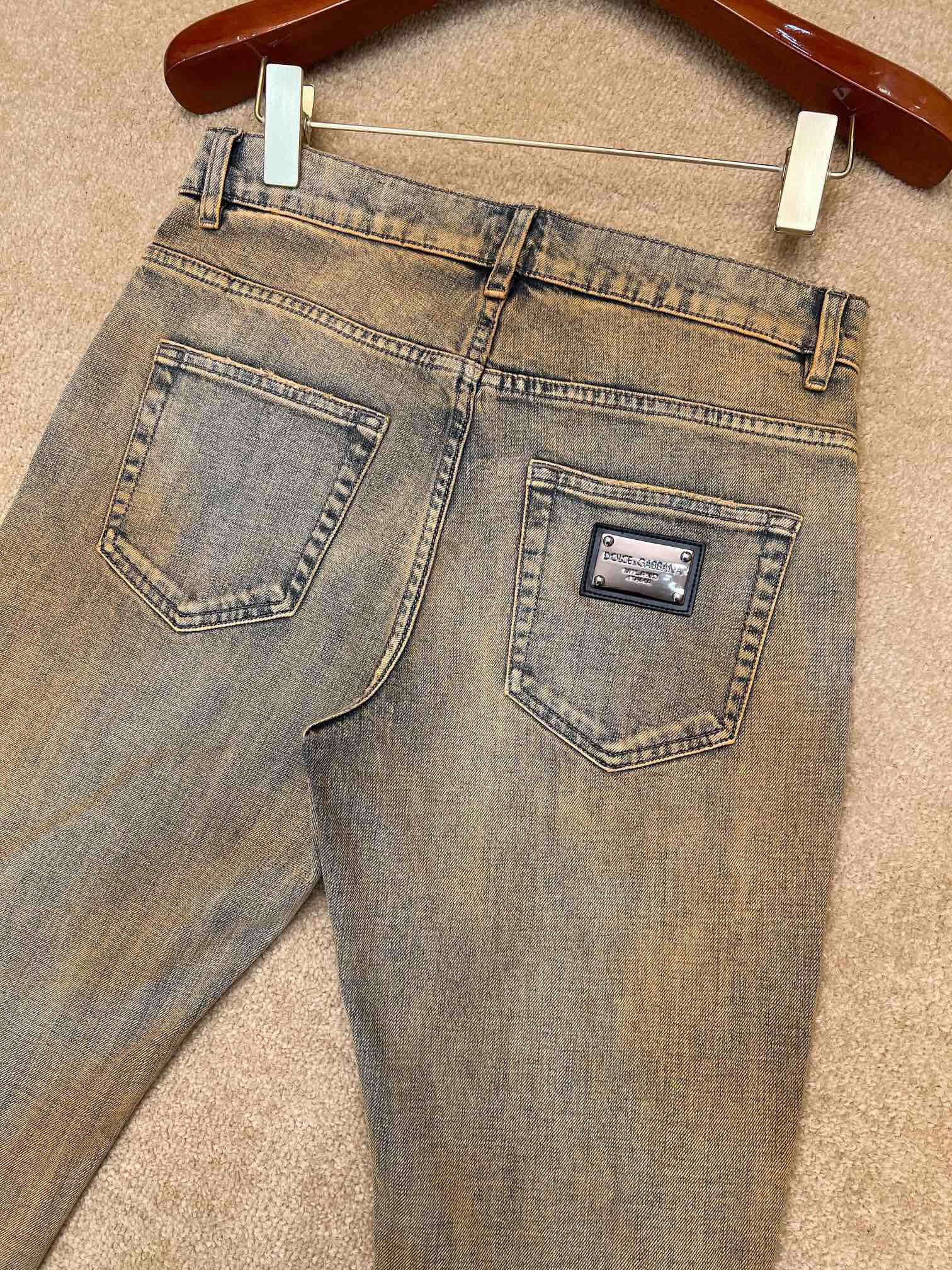 Quần jean Dolce Gabbana DG Nâu rách gối Like Auth VTN