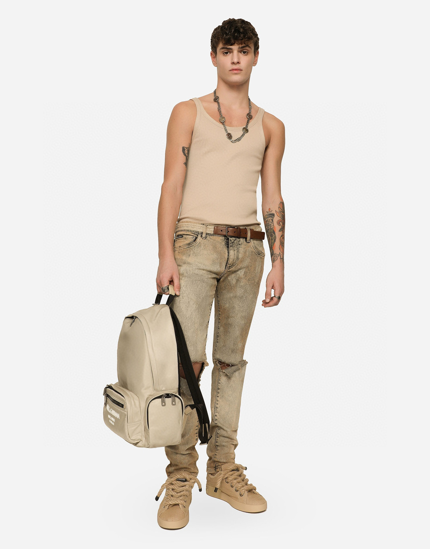 Quần jean Dolce Gabbana DG Nâu rách gối Like Auth VTN