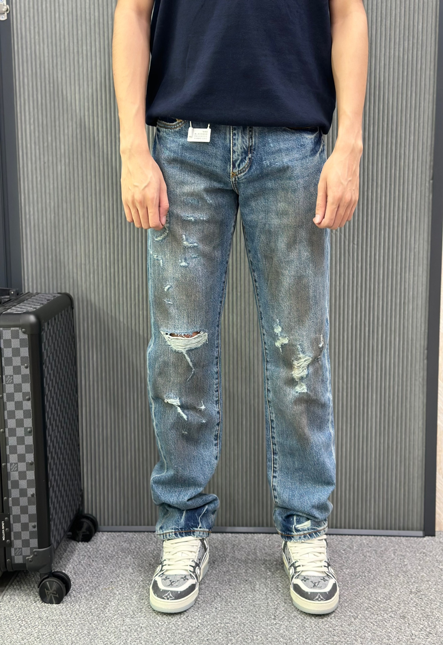 Quần jean Dolce Gabbana DG Xanh rách mài tag Nâu Like Auth VTN