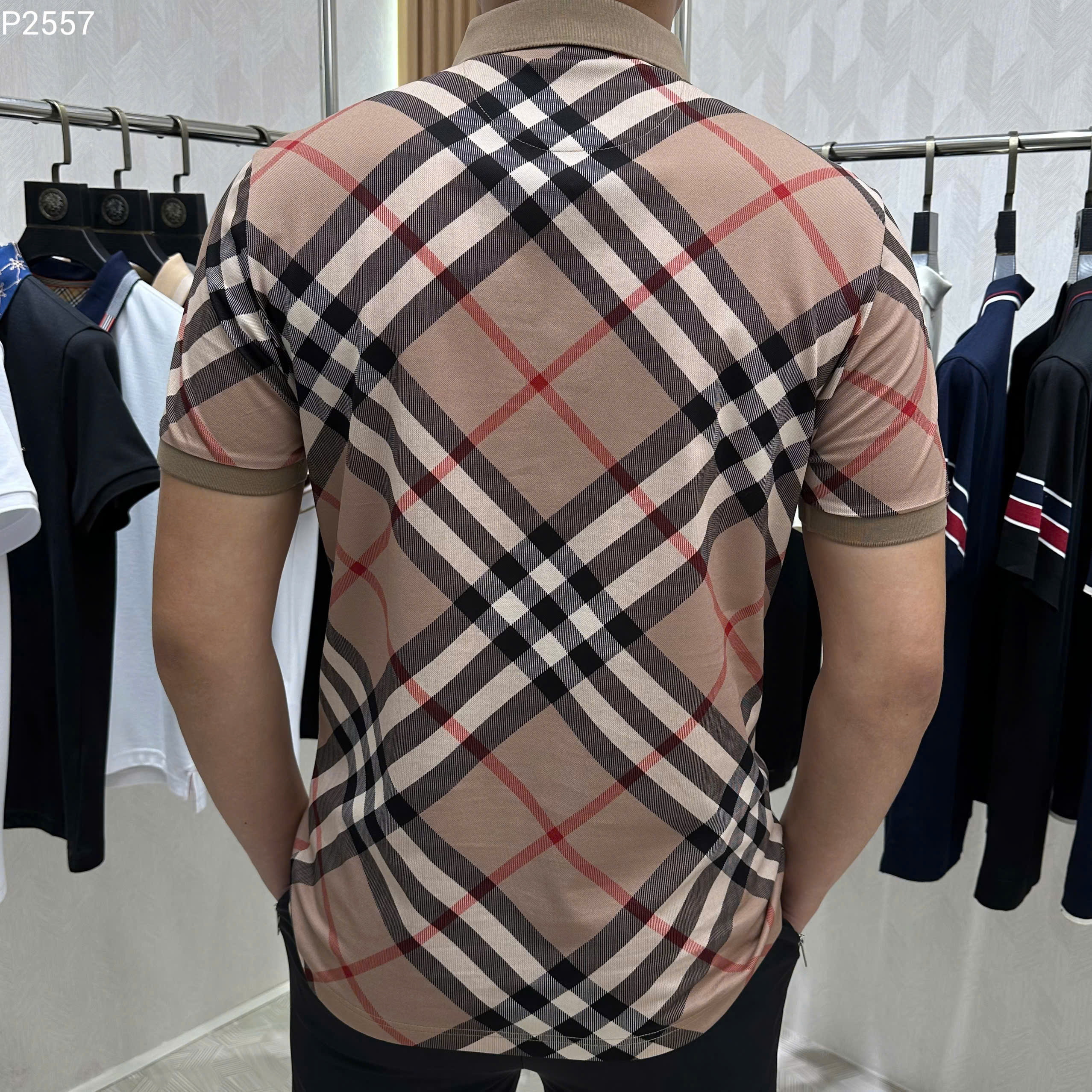 Áo polo Burberry BBR Nâu kẻ sọc to basic Like Auth MK