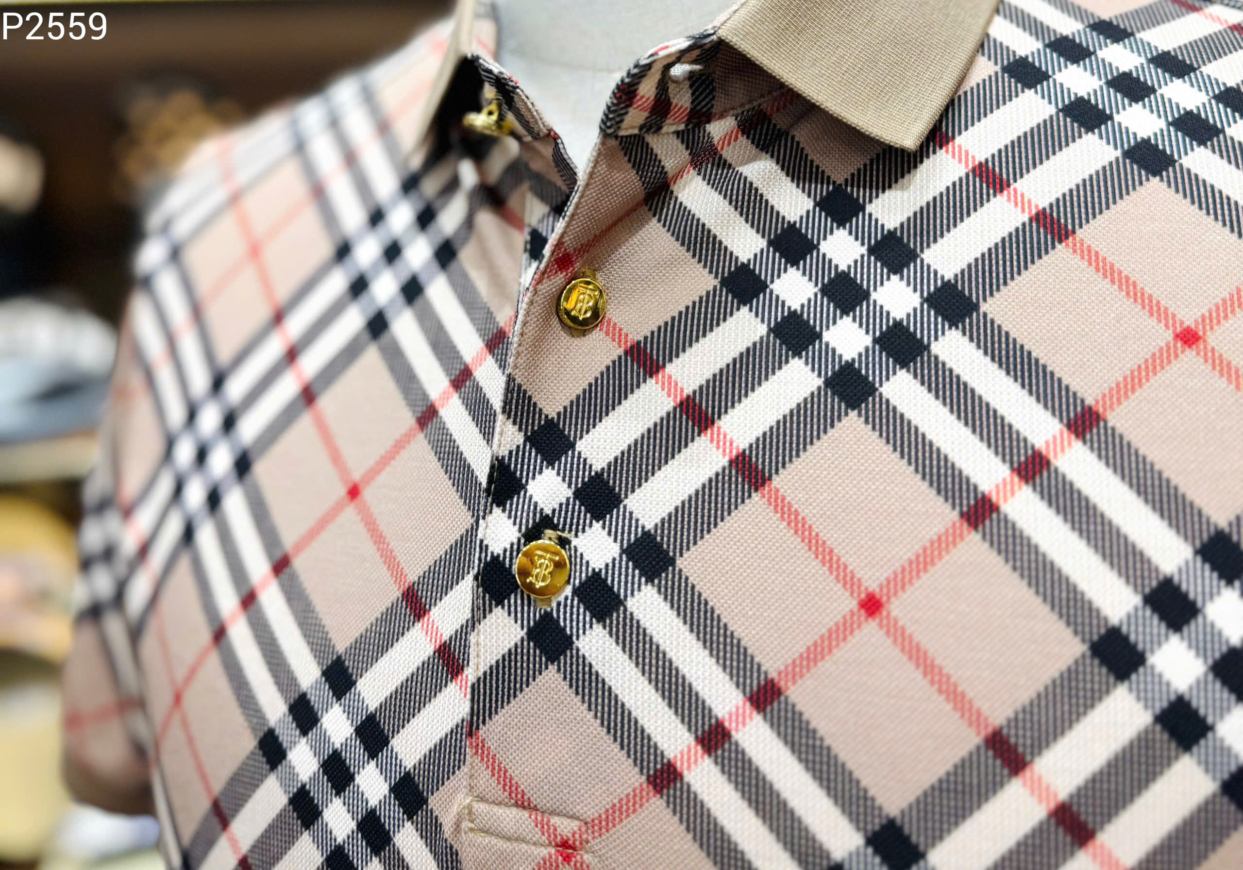 Áo polo Burberry BBR Nâu kẻ sọc nhỏ basic Like Auth MK