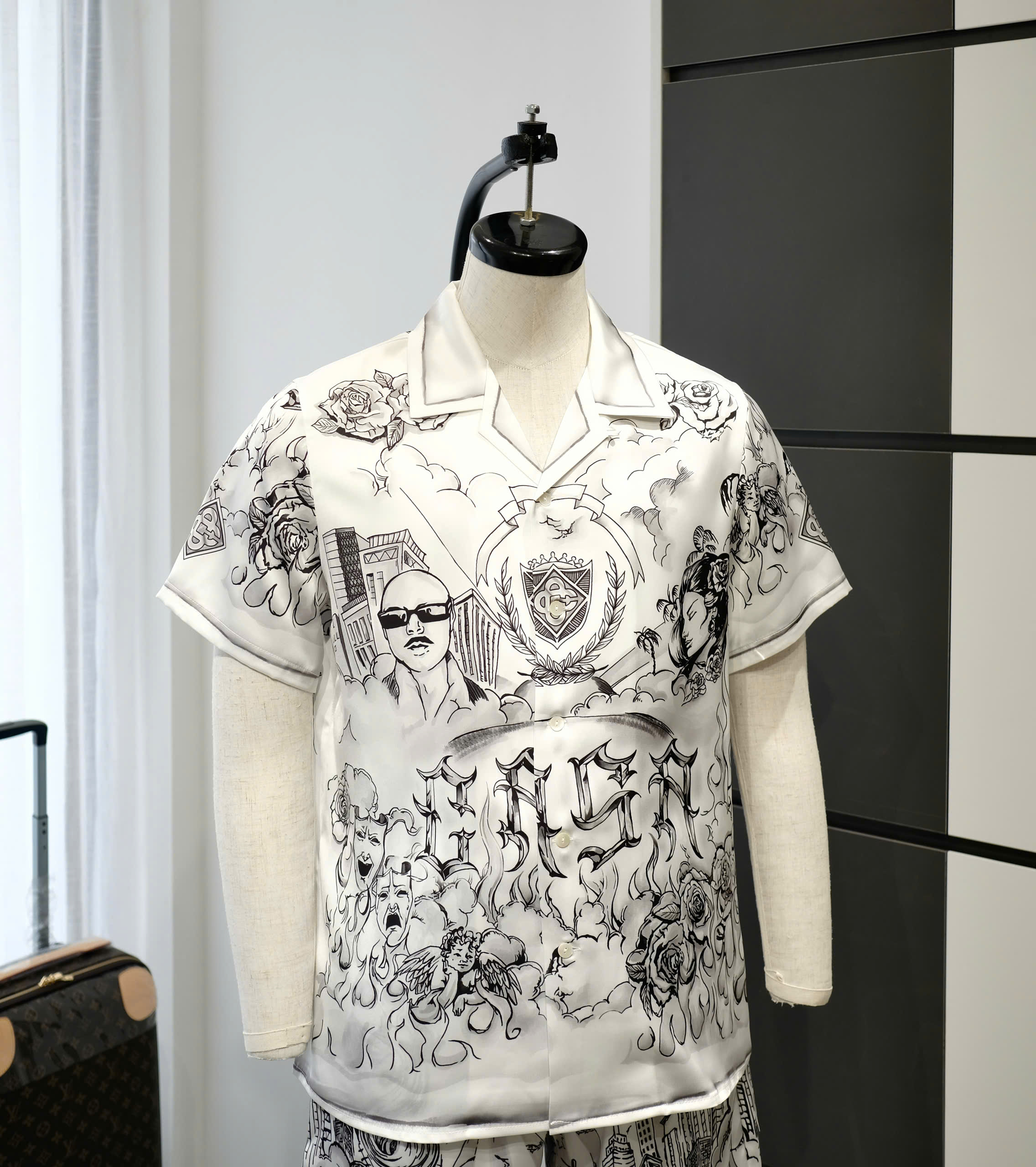 Bộ, set lụa hè Dolce Gabbana DG Trắng họa tiết Like Auth DDT