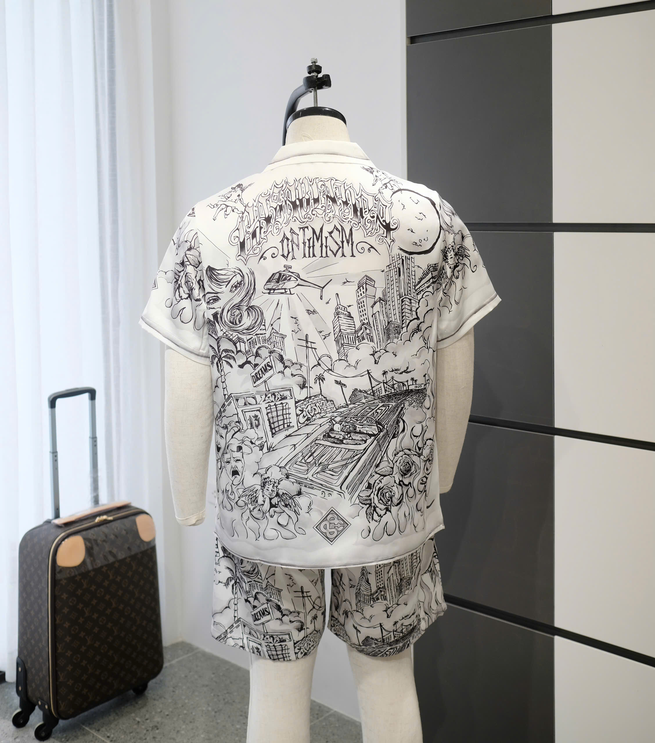 Bộ, set lụa hè Dolce Gabbana DG Trắng họa tiết Like Auth DDT