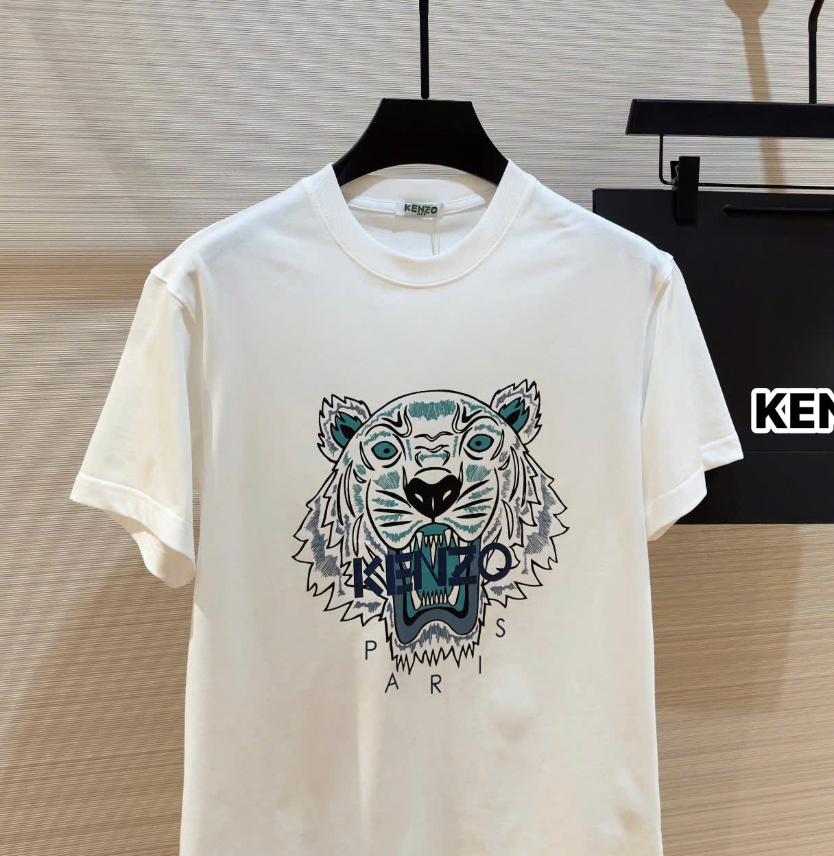 Áo phông T-shirt Kenzo KZ Trắng logo mặt Hổ Xanh Like Auth DDT