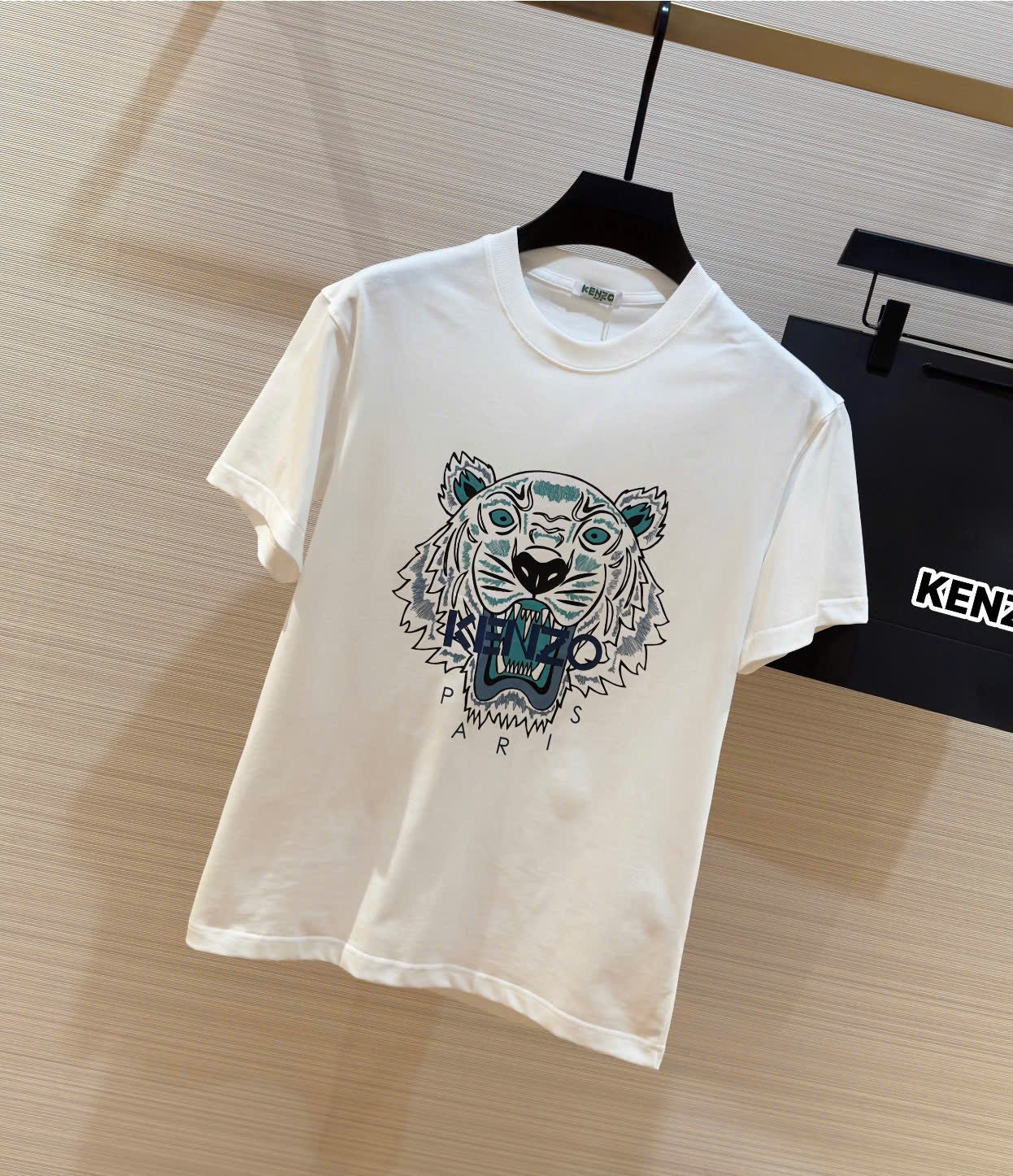 Áo phông T-shirt Kenzo KZ Trắng logo mặt Hổ Xanh Like Auth DDT