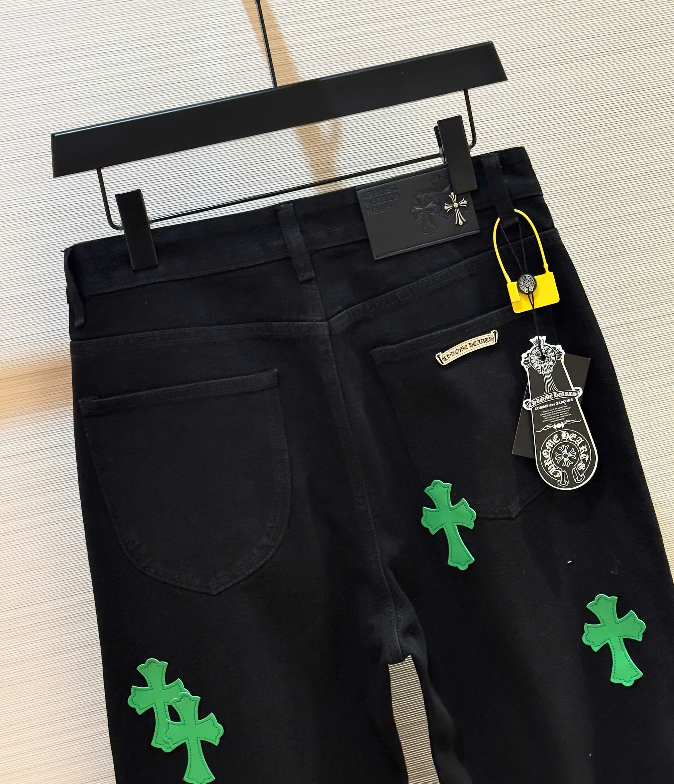 Quần jean suông Chrome Heart CH Đen họa tiết chữ thập Xanh lá Trắng thêu Like Auth DDT