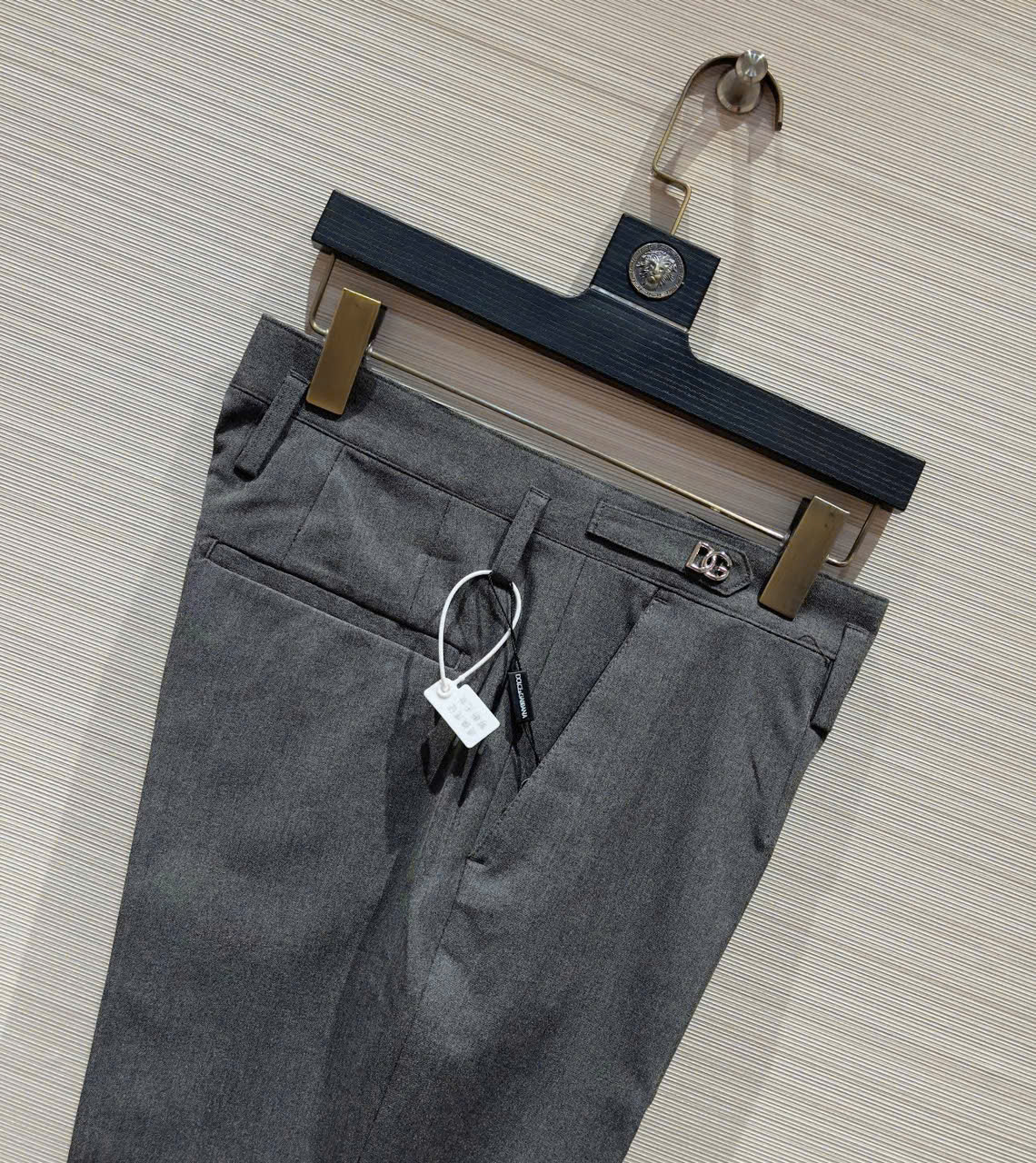 Quần tây, âu Dolce Gabbana DG Xám logo tag cạp Like Auth DDT