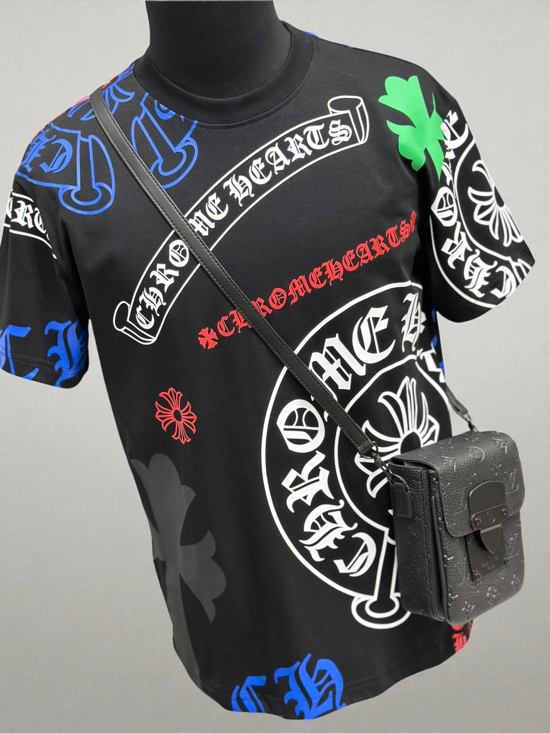 Áo phông T-shirt Chrome Heart CH Đen họa tiết logo màu full Like Auth VTN