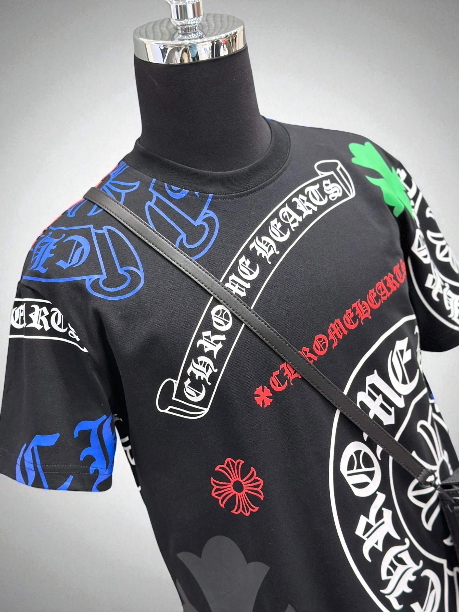 Áo phông T-shirt Chrome Heart CH Đen họa tiết logo màu full Like Auth VTN