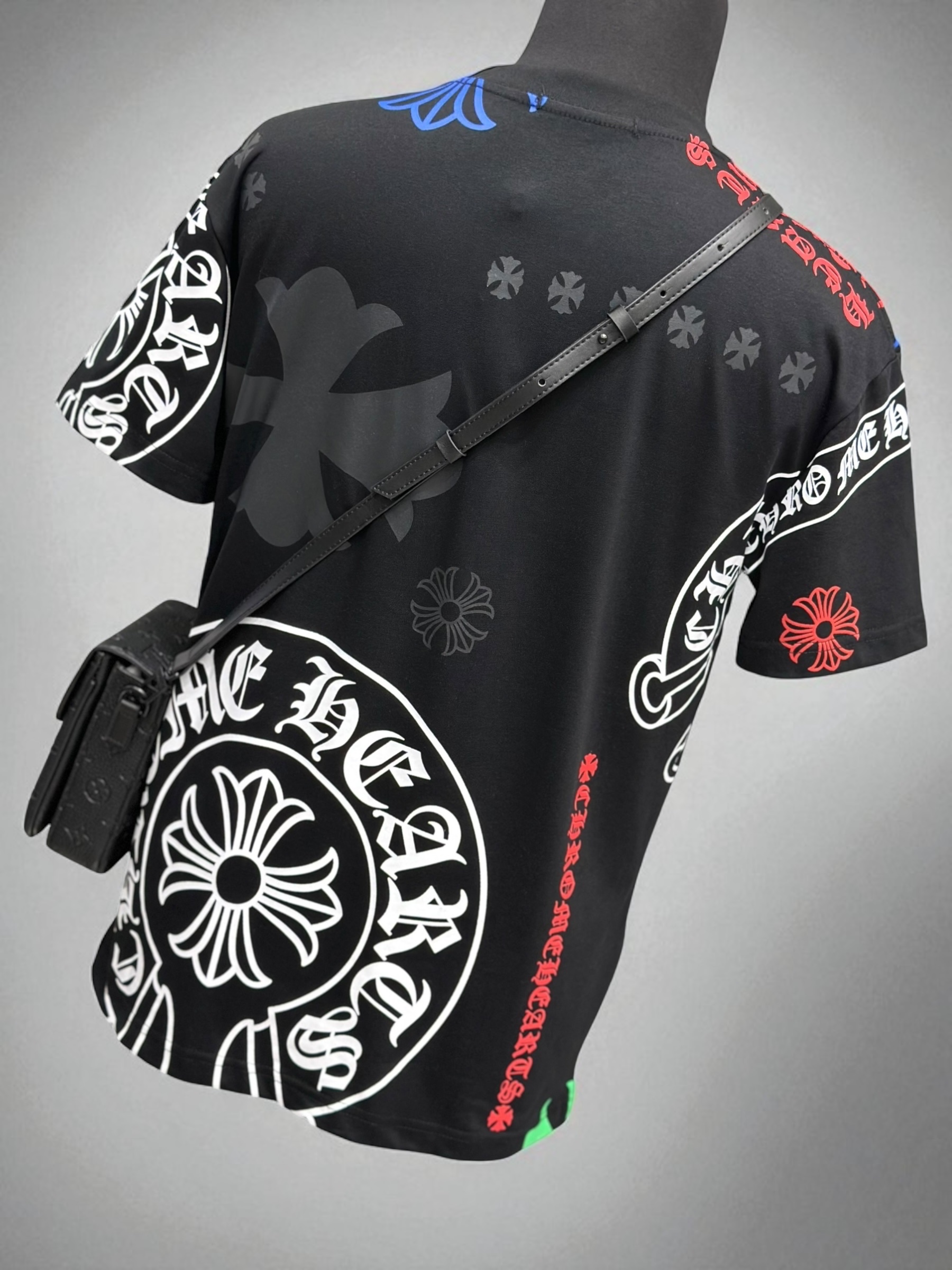 Áo phông T-shirt Chrome Heart CH Đen họa tiết logo màu full Like Auth VTN