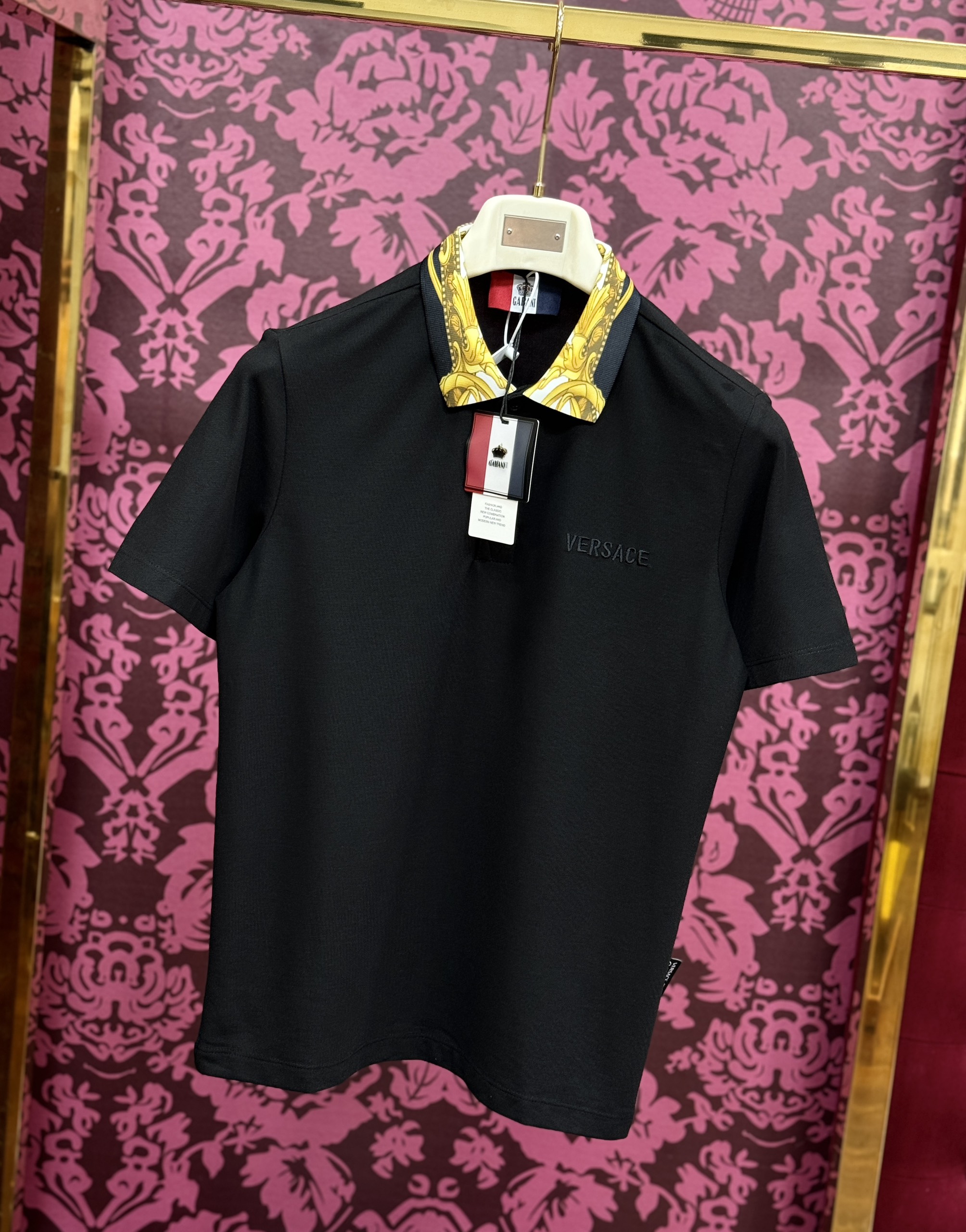 Áo polo Versace VS hoa văn cổ Like Auth CD